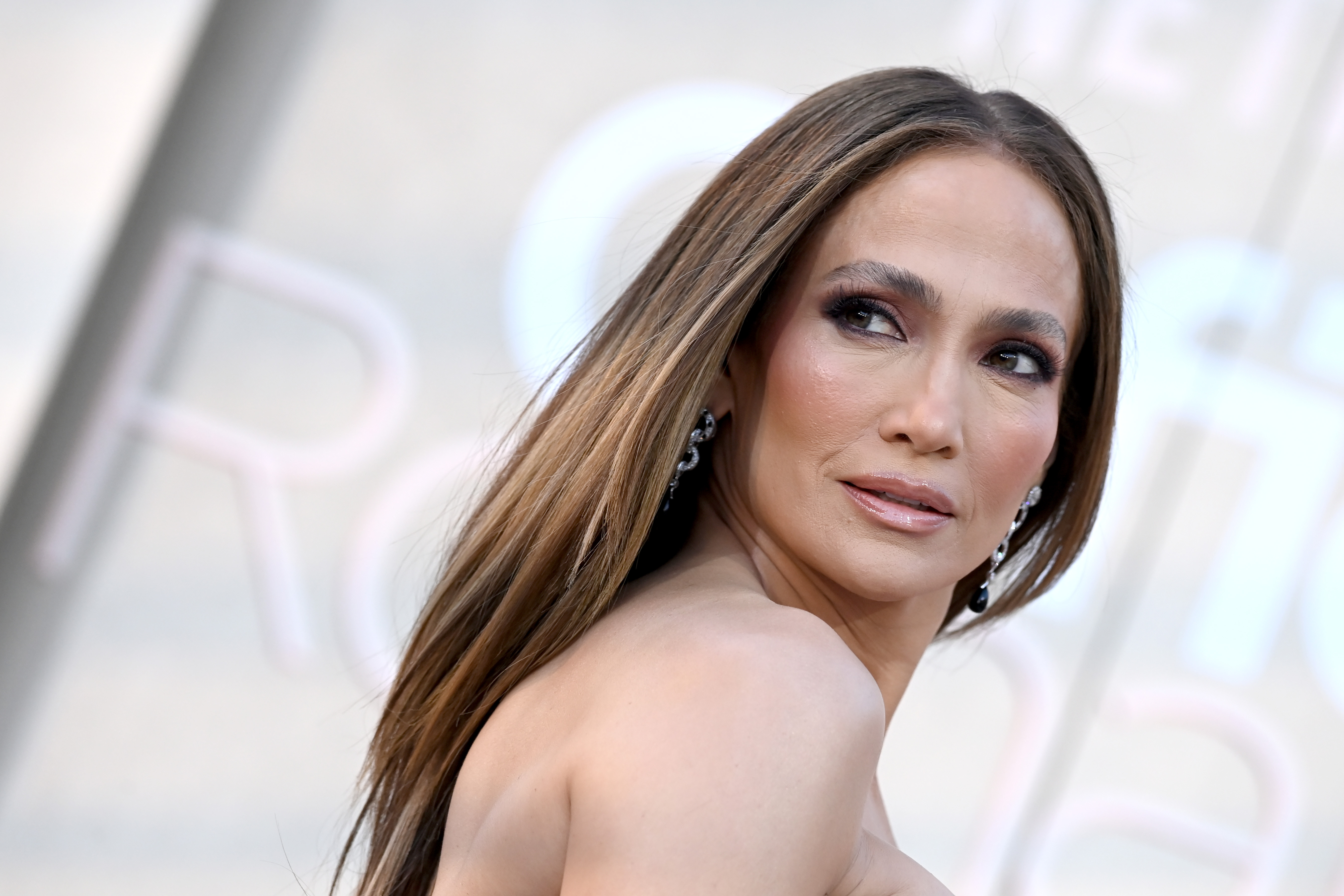 Jennifer Lopez during the "Office Romance" world premiere at The Egyptian Theatre Hollywood on May 26, 2026, in Los Angeles, California | Source: Getty Images