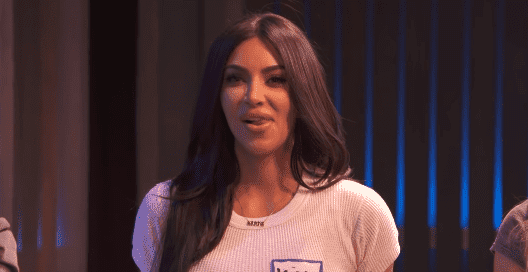 Kim Kardashian during the warm-up part of her improv class with Scott Disick on February 23, 2020. | Source: YouTube/Keeping Up With The Kardashians.