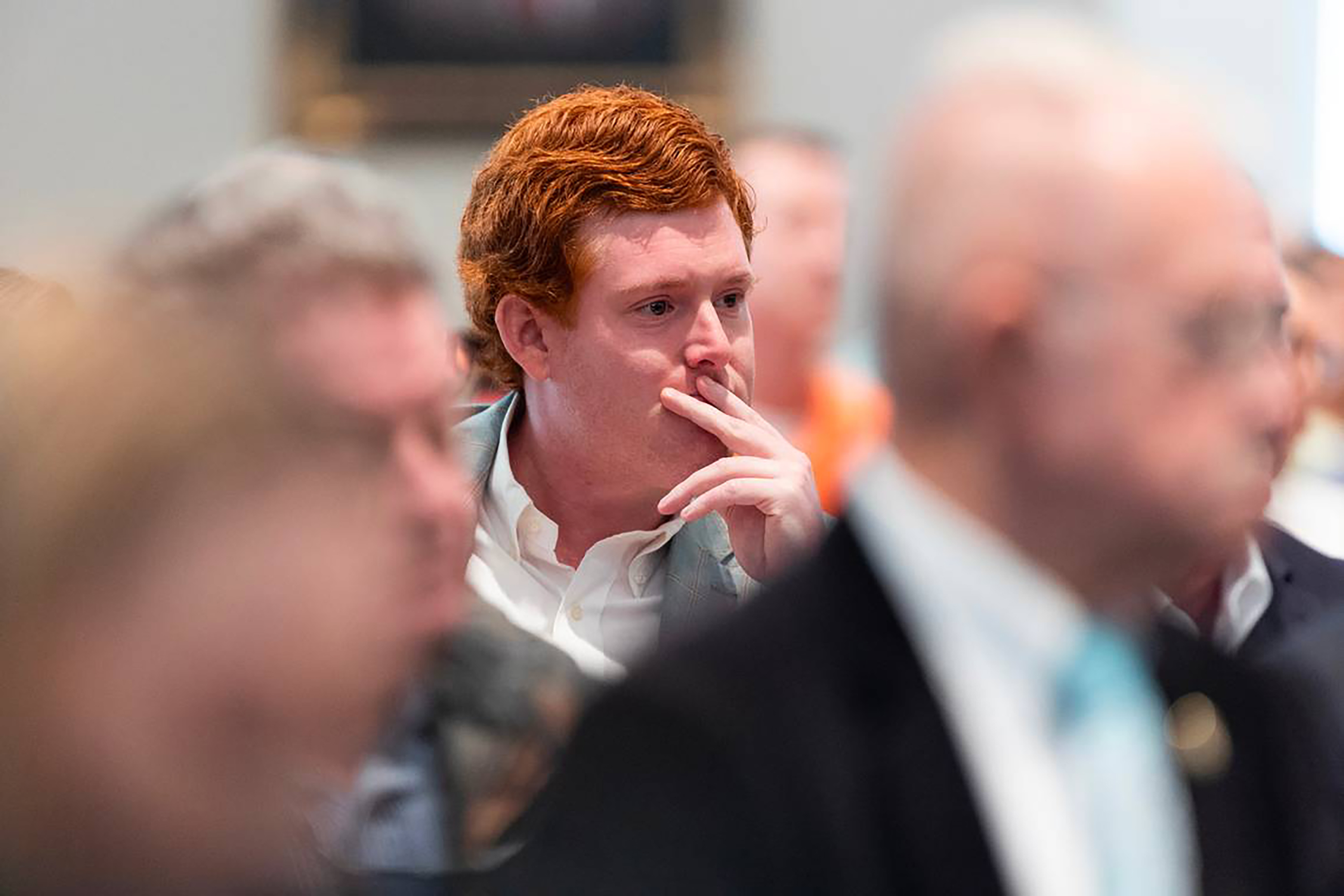 Buster Murdaugh listening as his father testifies in his own trial for murder on February 23, 2023. | Source: Getty Images