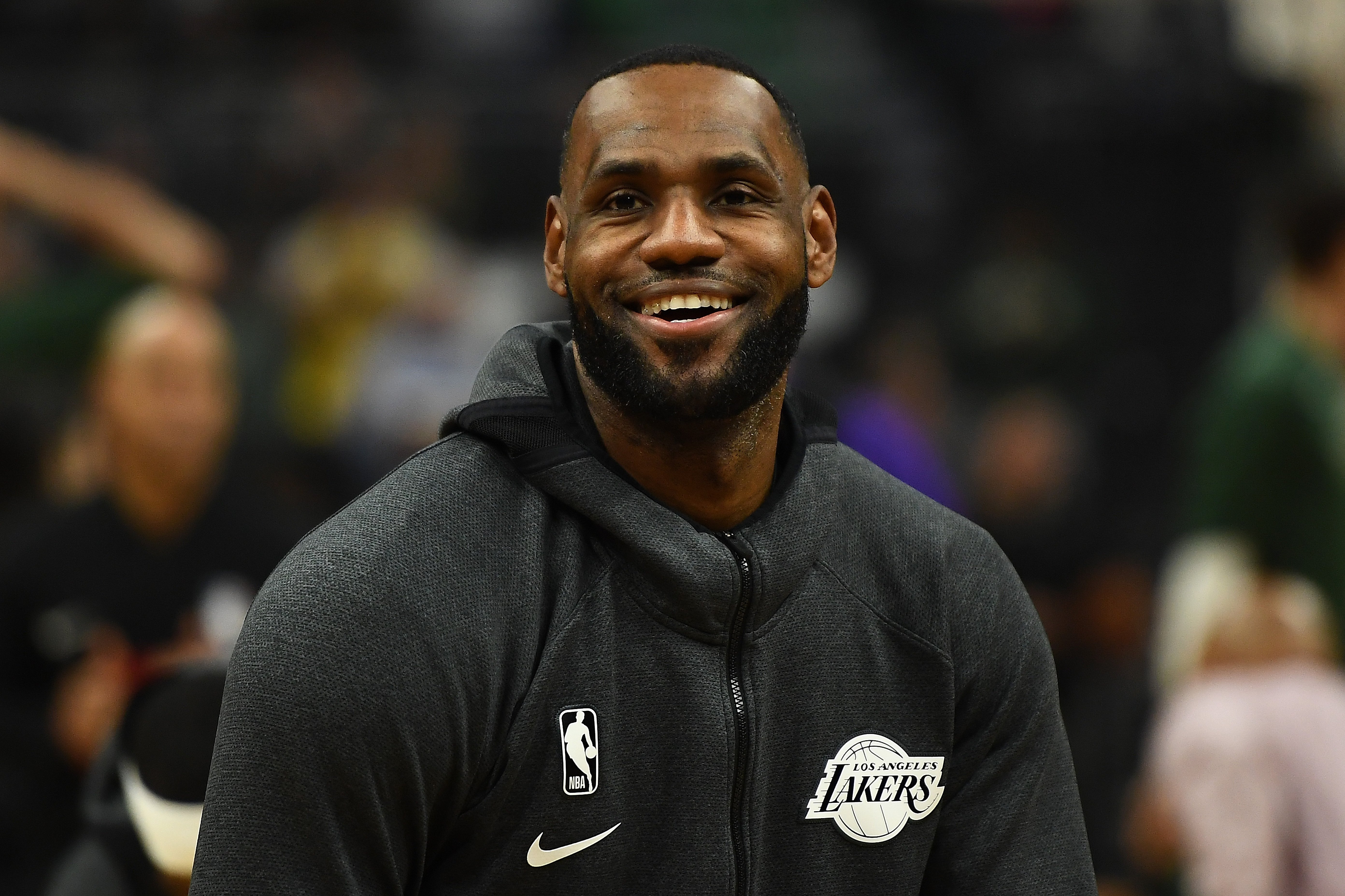  LeBron James in warmups prior to a game against the Milwaukee Bucks at Fiserv Forum on December 19, 2019 | Photo: Getty Images