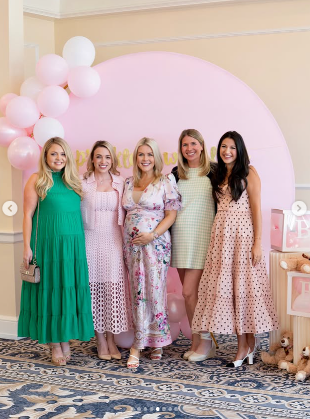 Karoline Leavitt poses alongside guests at her baby shower | Source: Instagram/karolineleavitt