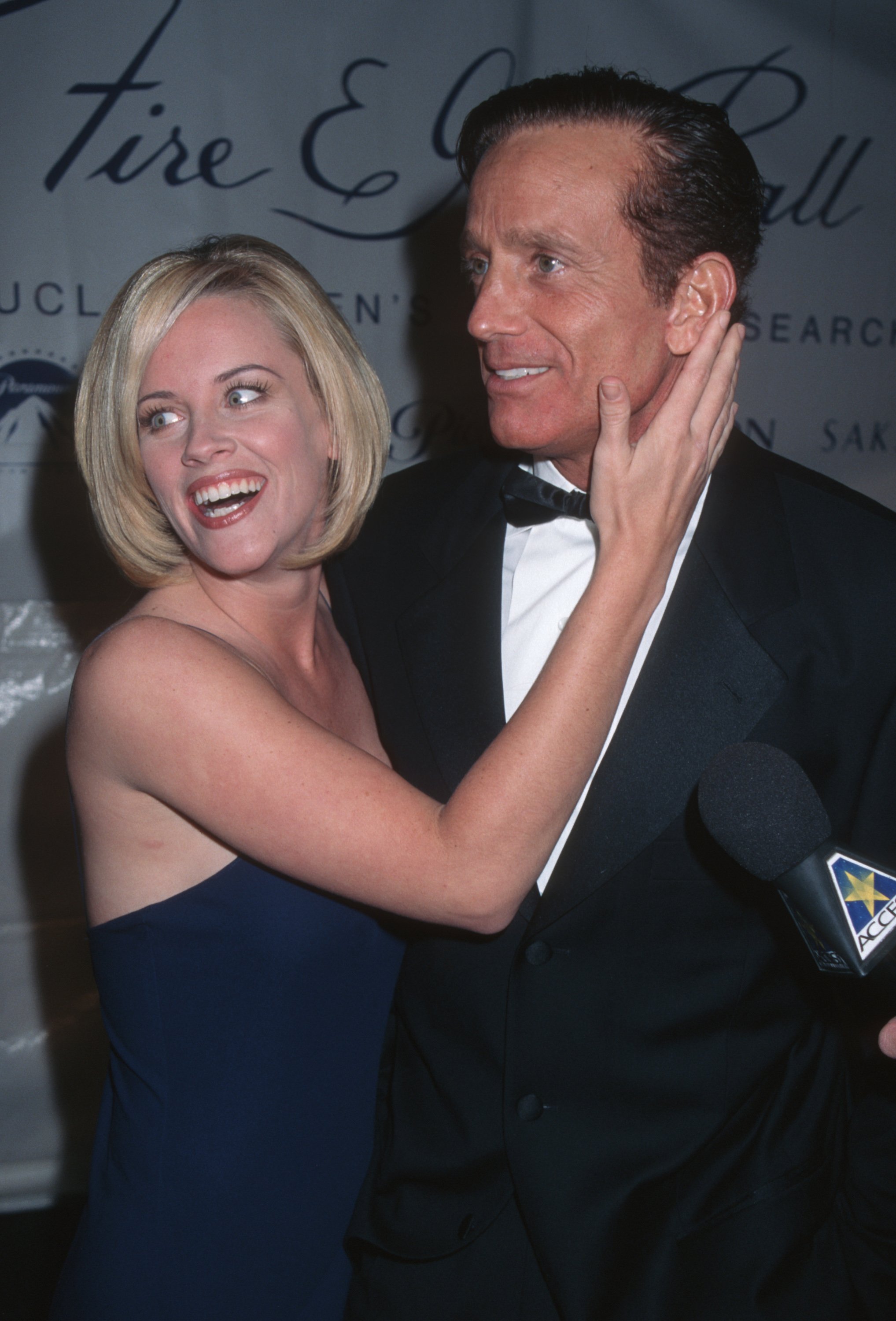 Jenny McCarthy and Ray Manzella at the 8th Annual Fire and Ice Ball for the UCLA Women Cancer Center at Paramount Studios in Hollywood, in 1997. | Source: Getty Images
