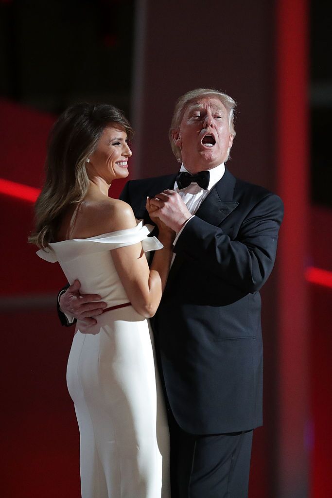 Donald Trump sings "My Way" while dancing with first lady Melania Trump | Getty Images