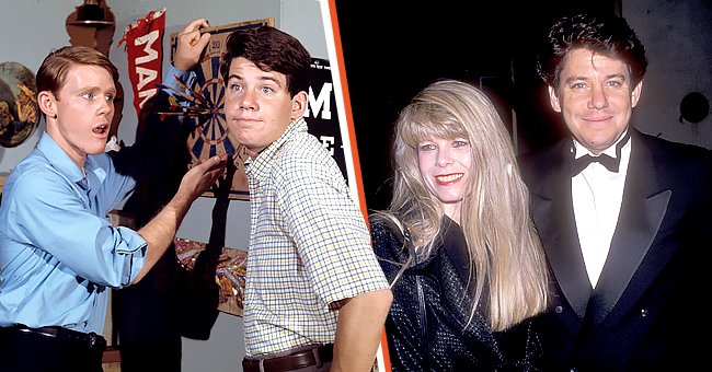 Anson Williams during his filming for "Happy Days" and Anson Williams with his wife. | Source: Getty Images