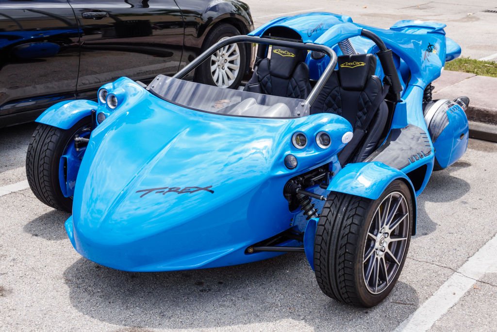 A photo of the Campagna T-REX three-wheeled motor vehicle in Miami. | Photo: Getty Images.