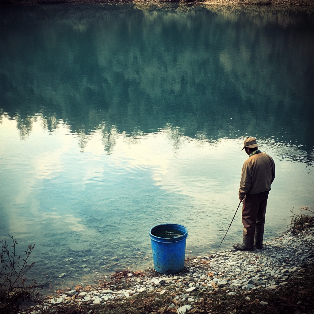 A man standing in water | Source: Midjourney