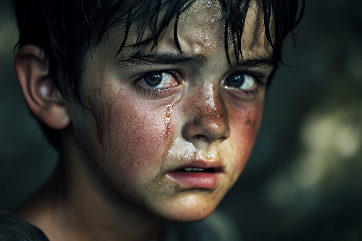 A tearful boy | Source: Midjourney