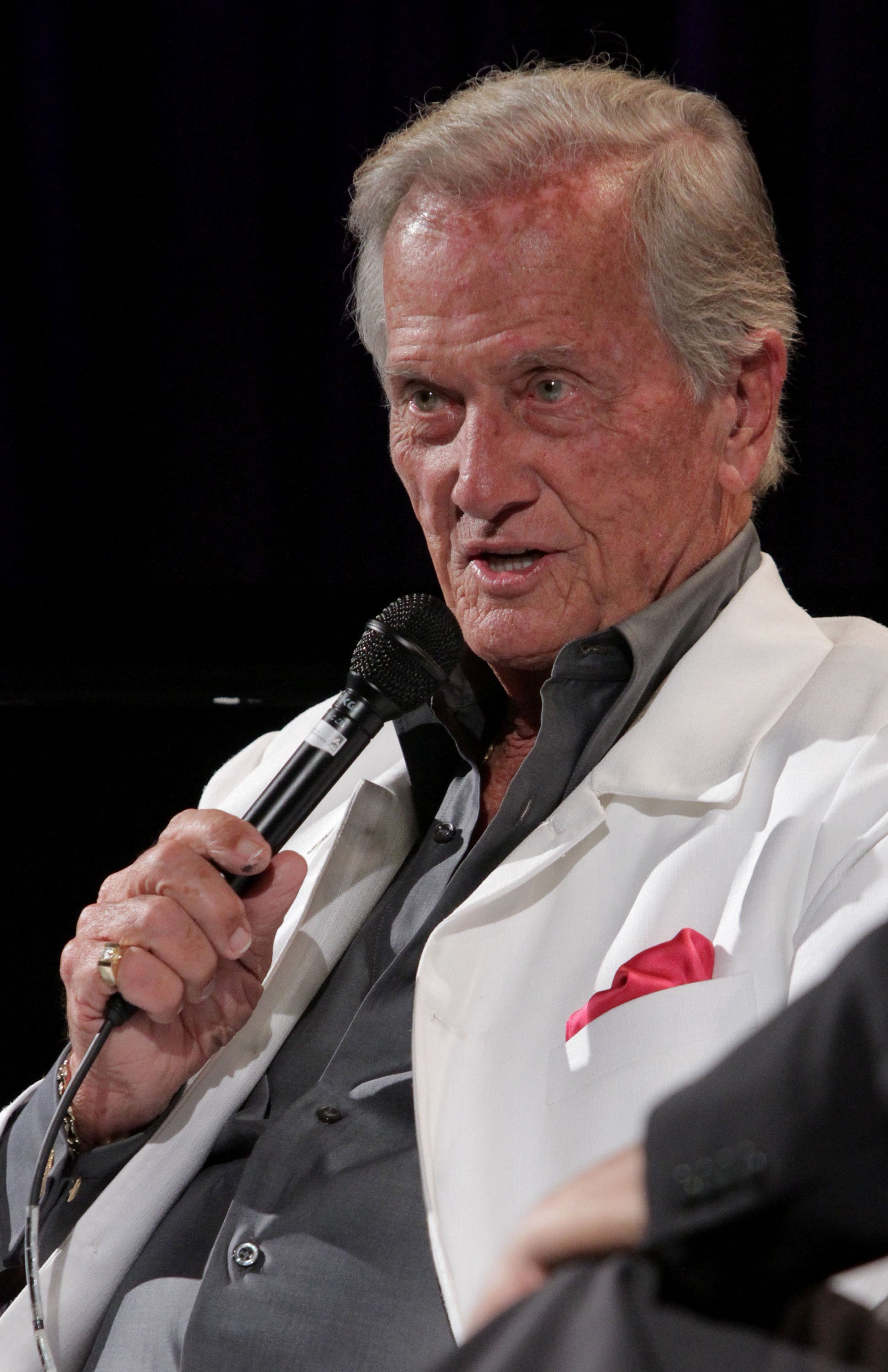 Singer Pat Boone speaks onstage at An Evening With Pat Boone at The GRAMMY Museum on June 2, 2015 in Los Angeles, California. | Source: Getty Images