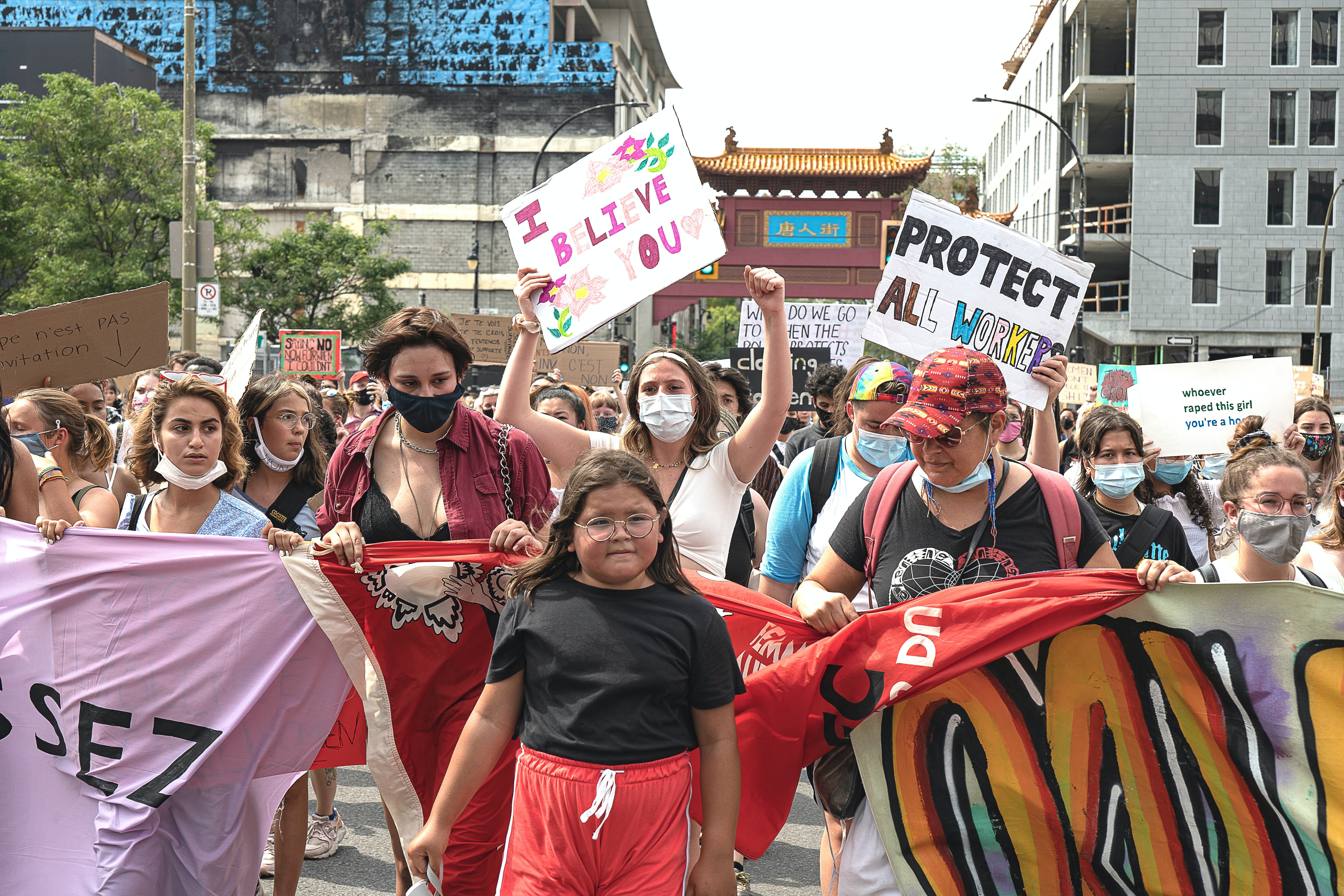 Women protesting against sexual abuse in Montreal, Canada, in July 2020. | Source: Unsplash