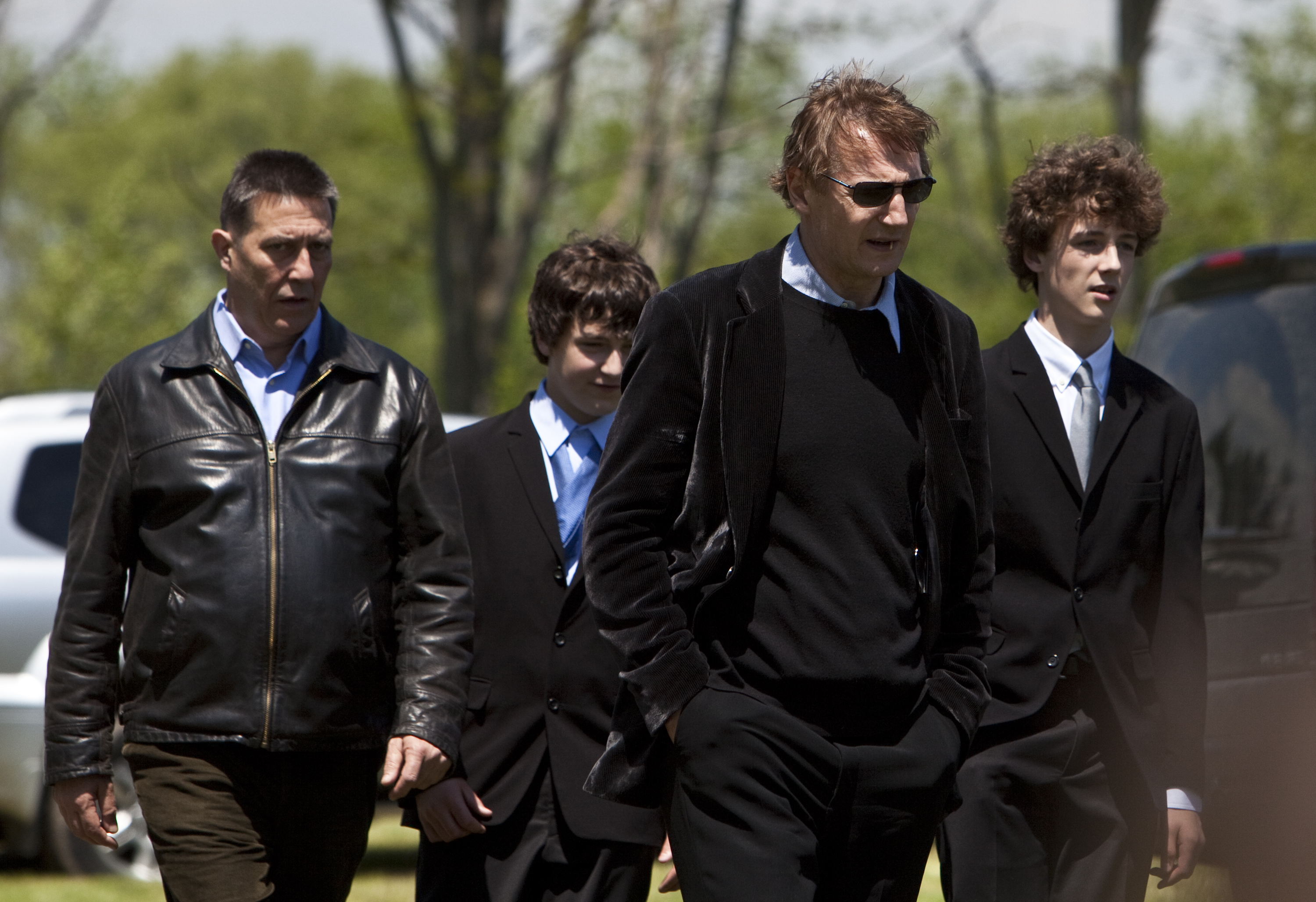 Liam Neeson and sons on May 8, 2010 in Lithgow, New York | Source: Getty Images