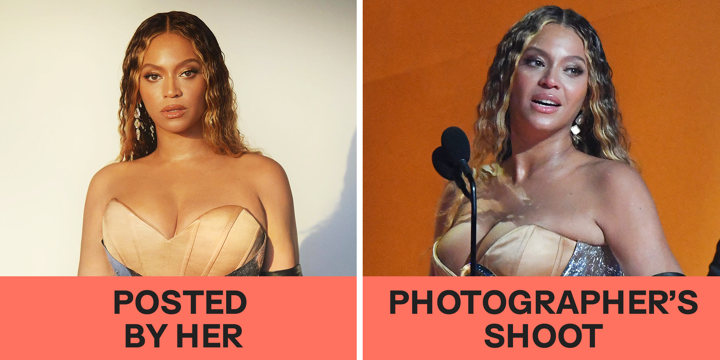 Beyoncé on Instagram vs. in reality | Source: Instagram/beyonce | Getty Images