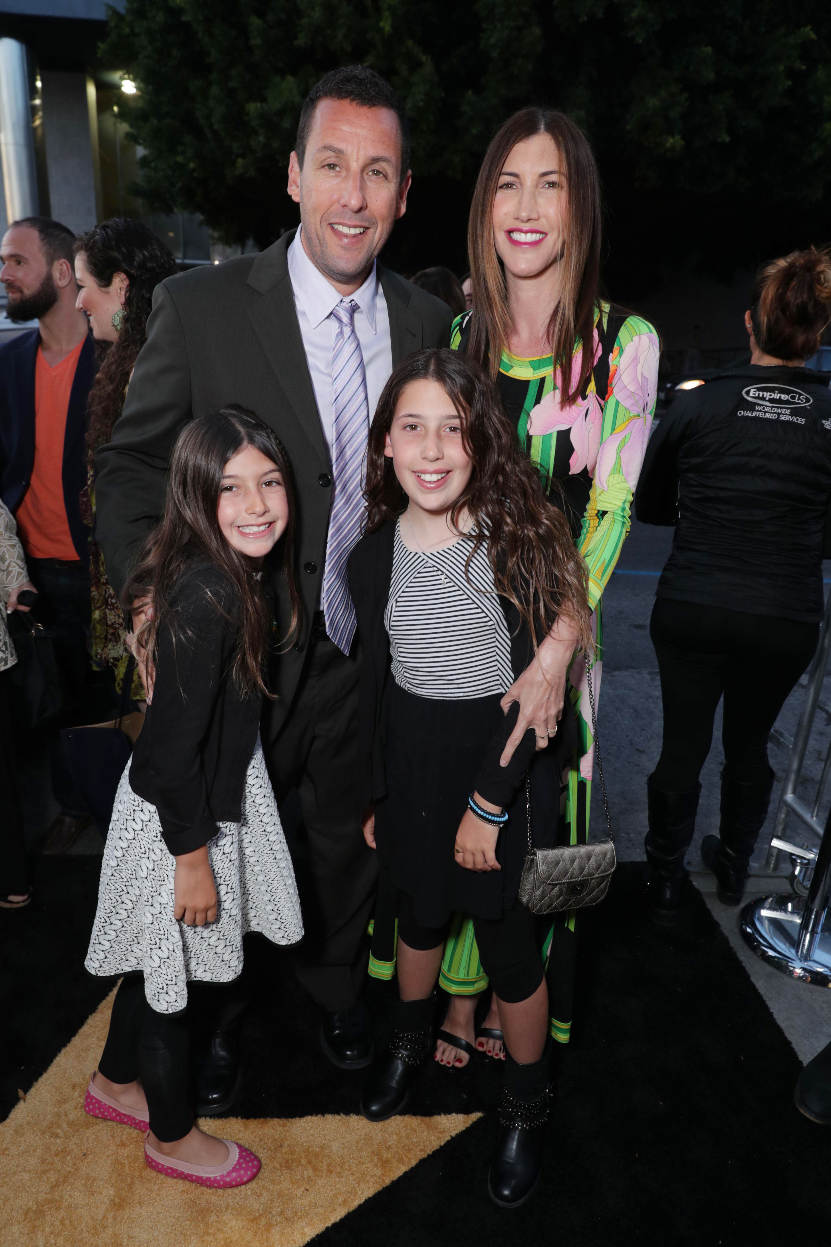 Sunny, Adam, Sadie, and Jackie Sandler at the Los Angeles premiere of 