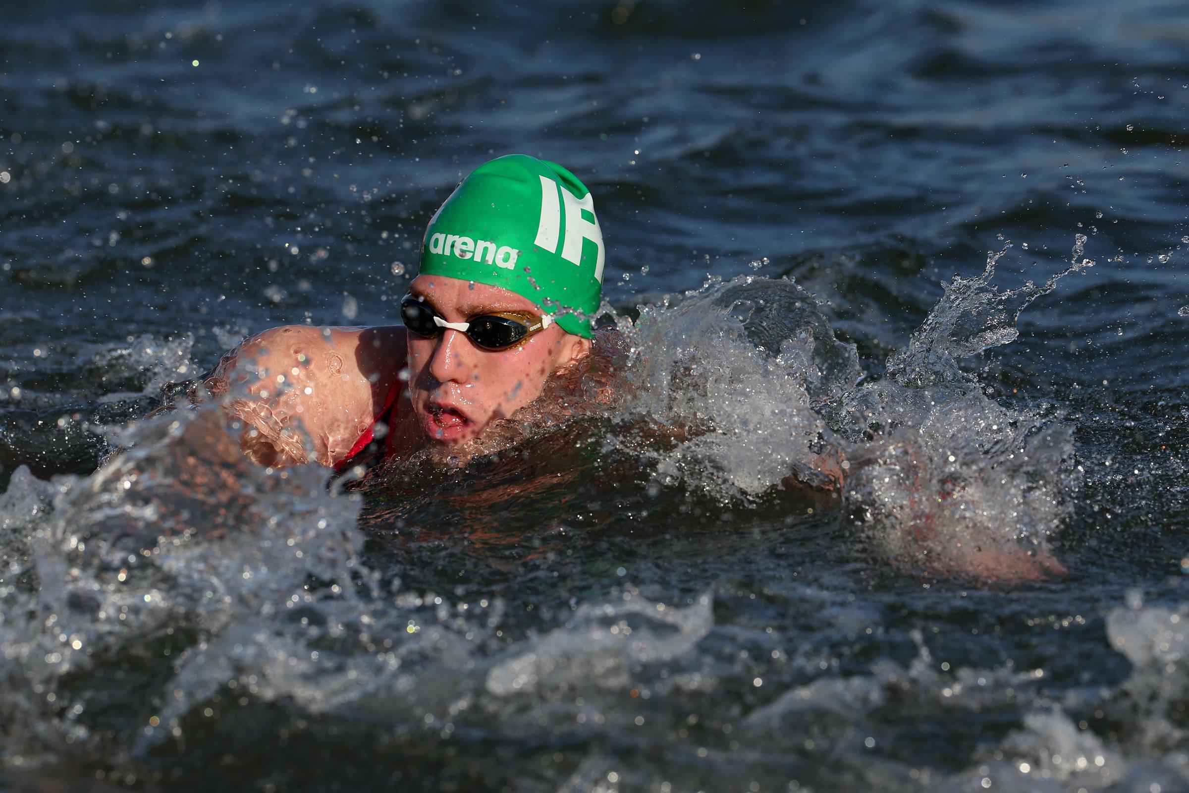 Daniel Wiffen in the Marathon Swimming Men's 10k at the Olympic Games Paris 2024  in Paris, France, on August 9, 2024 | Source: Getty Images