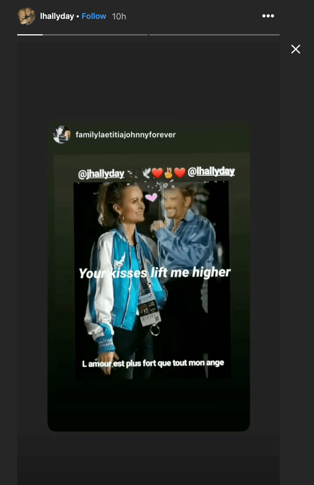 capture d'ecran de la story de Laeticia Hallyday - Ihallyday | Instagram capture d'ecran de la story de Laeticia Hallyday - Ihallyday | Instagram