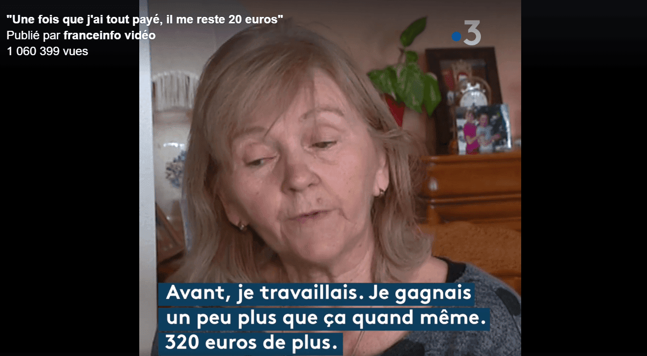 Monique explique pourquoi elle va défiler jeudi pour défendre son pouvoir d'achat. | Photo: Facebook / franceinfo vidéo