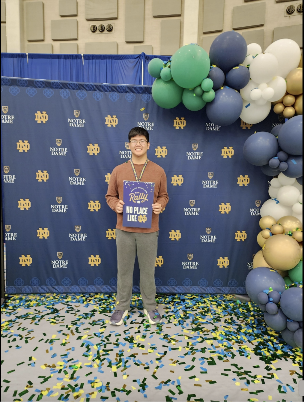 Austin Tran is seen at the University of Notre Dame, dated April 6, 2025 | Source: Facebook/anntravels2