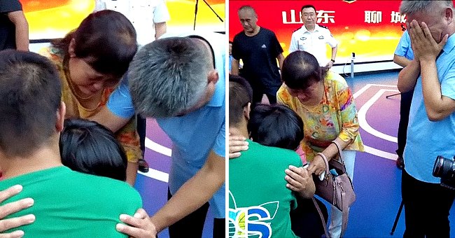 Screenshot of family being reunited. | Source: youtube.com/nowthisnews