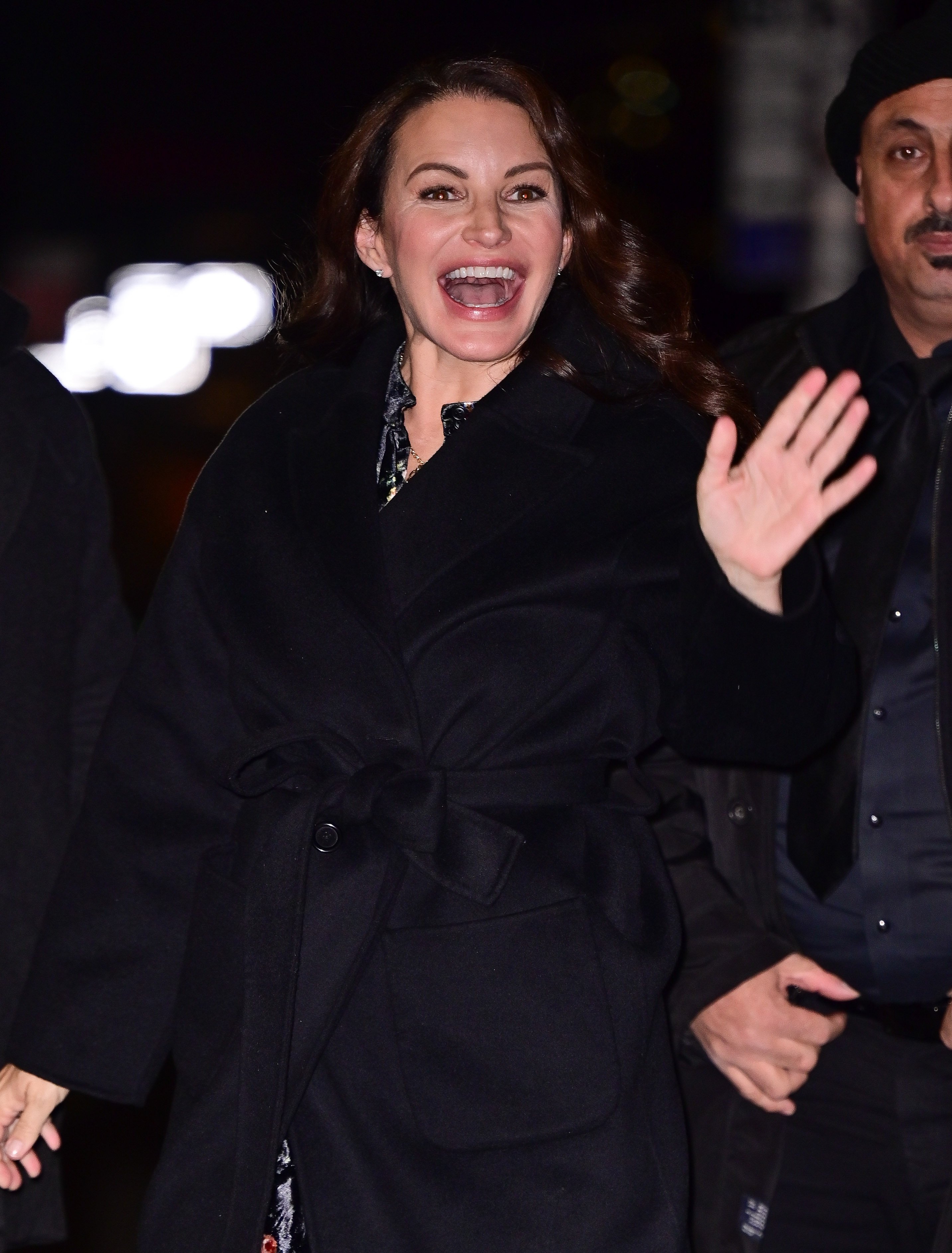 Kristin Davis is photographed as she arrives at the Ed Sullivan Theater for "The Late Show With Stephen Colbert" on December 7, 2021 in New York City.