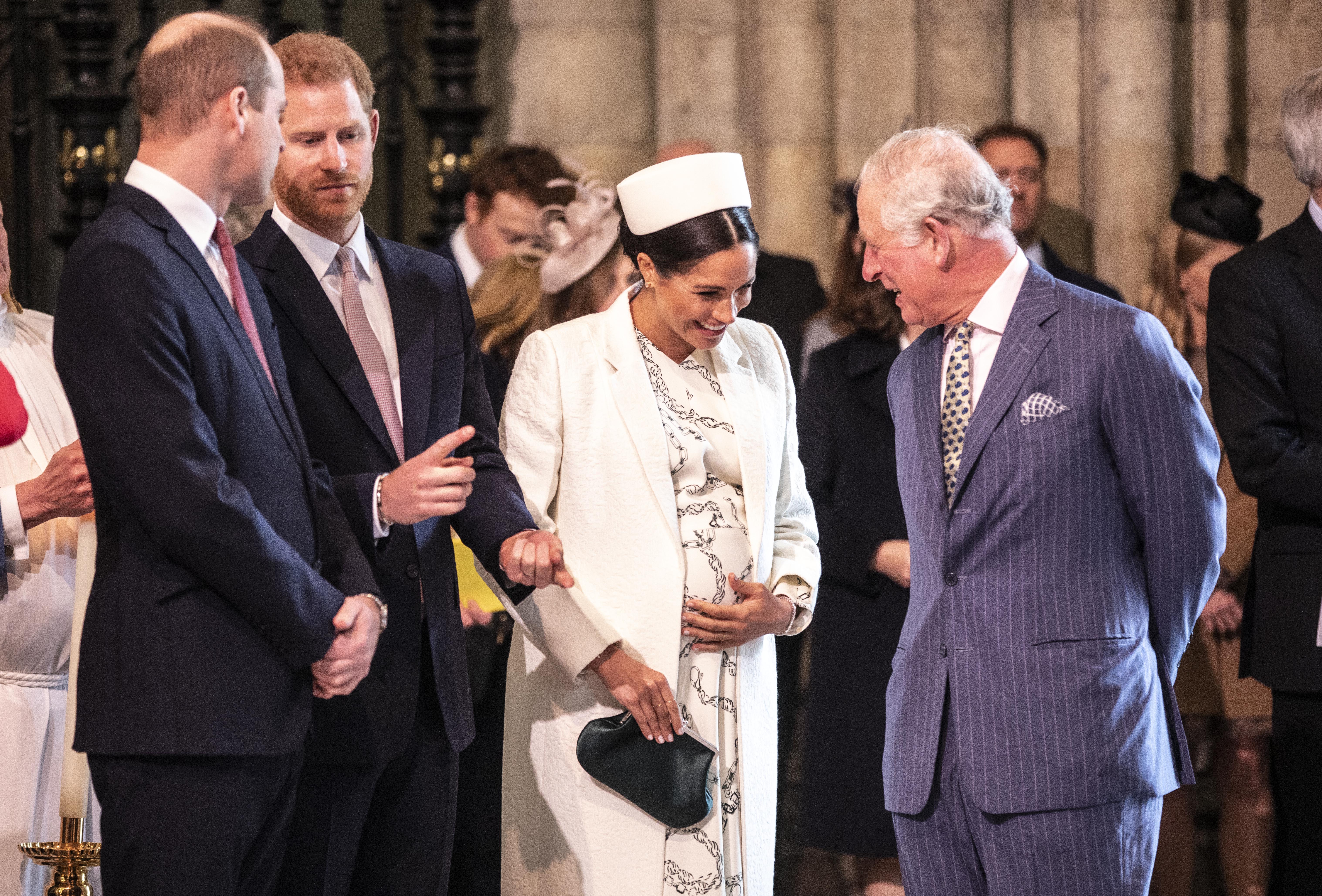 King Charles III, Prince Harry, Prince William and Meghan Markle at Westminster Abbey in 2019. | Source: Getty Images