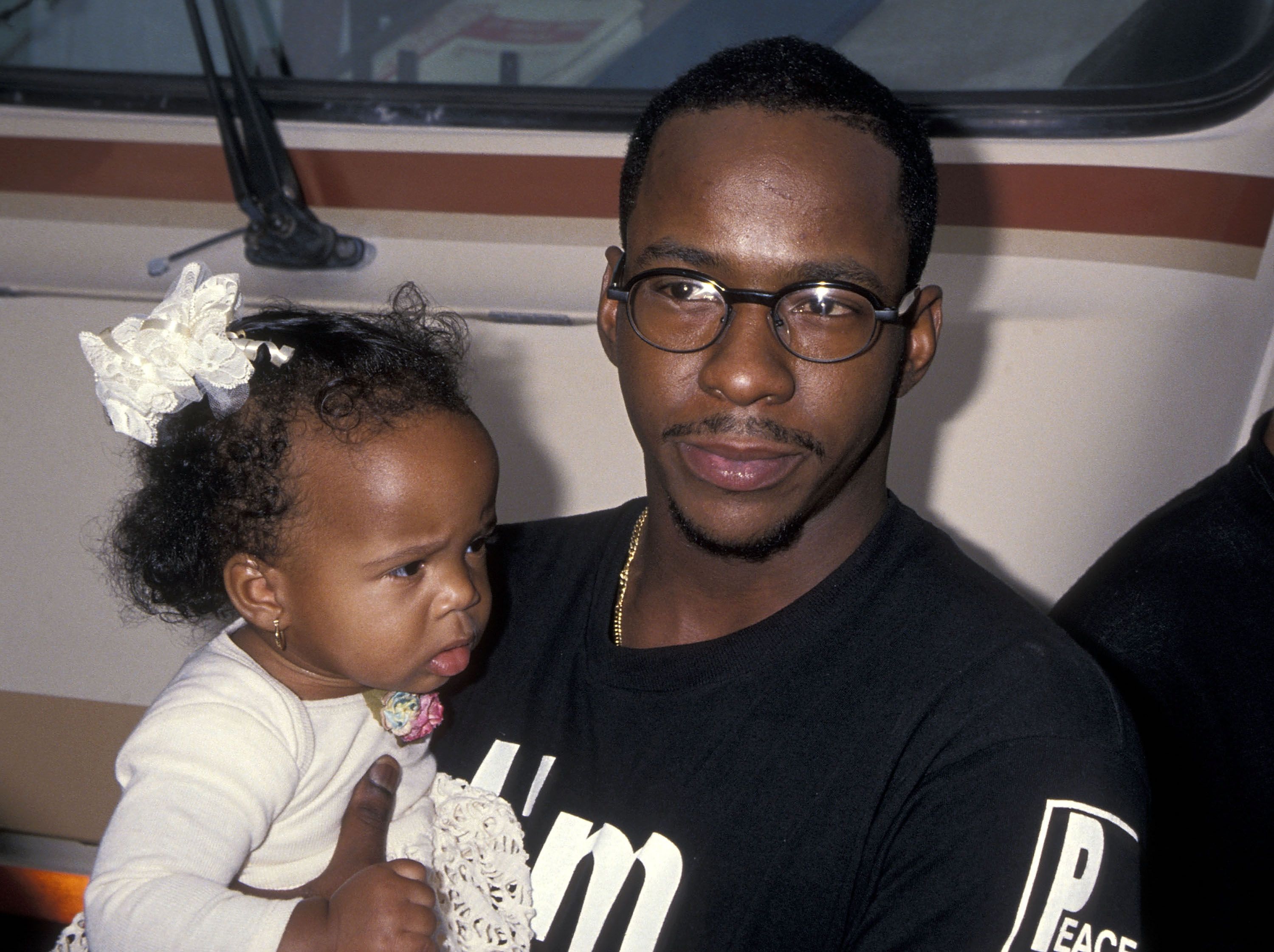 Singer Bobby Brown and daughter Bobbi Kristina Brown at the Eighth Annual Soul Train Music Awards on March 15, 1994 | Photo: Getty Images