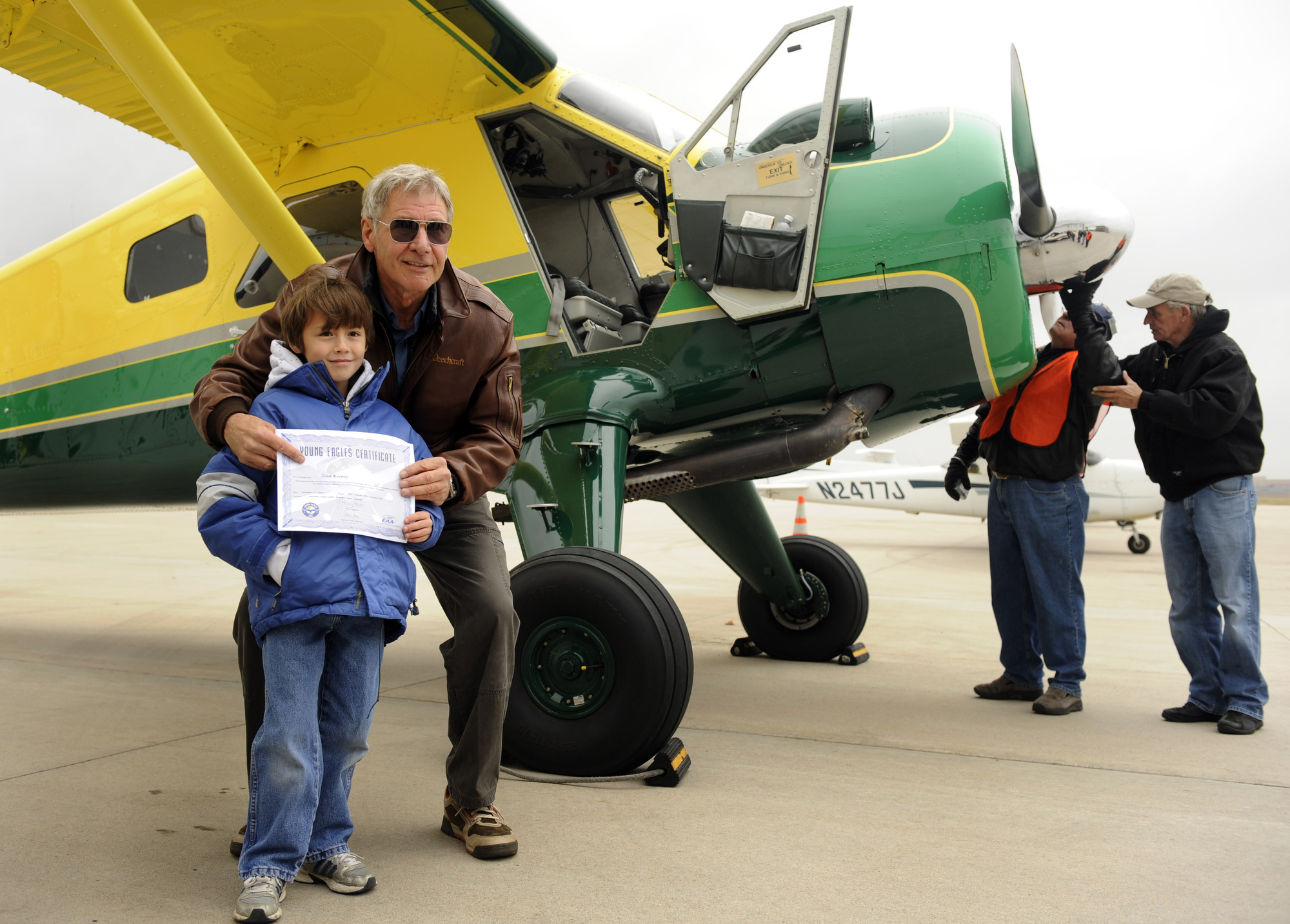 Harrison Ford visits Denver and gives some kids an airplane ride from Centennial Airport on November 14, 2009 | Source: Getty Images