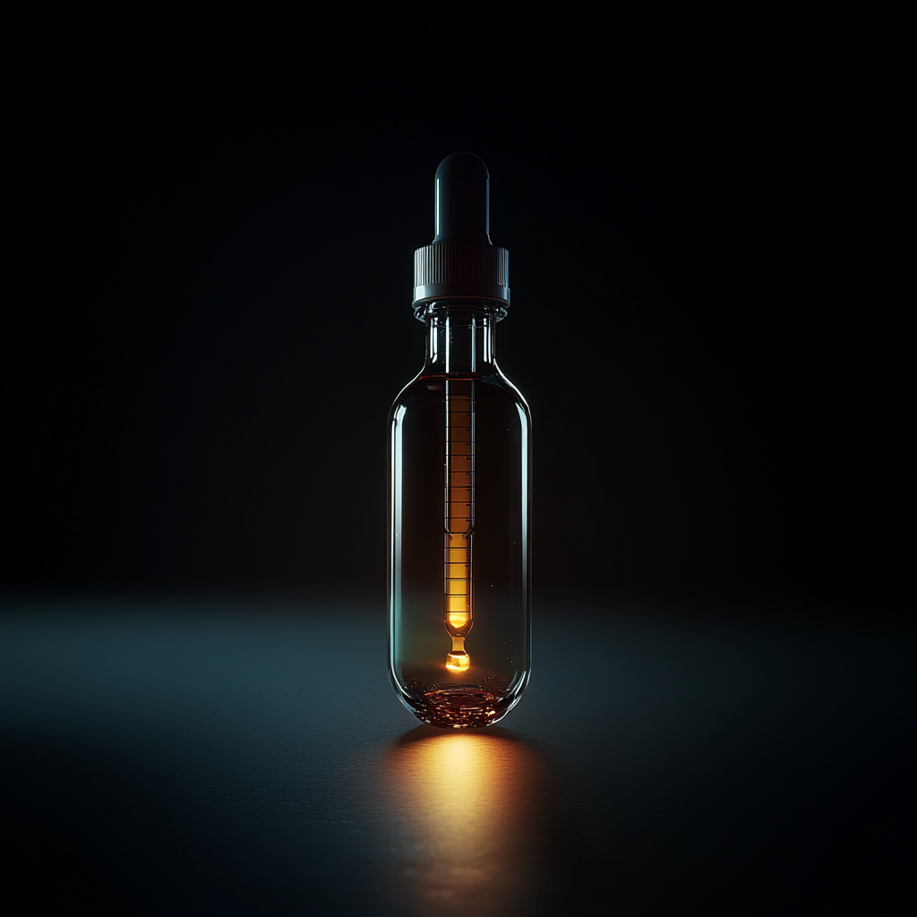 An ampoule with dark liquid | Source: Midjourney