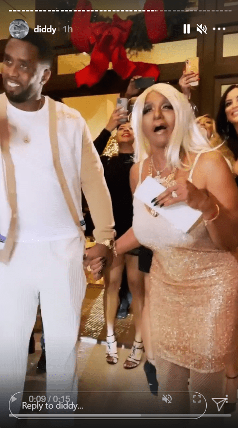 Rap mogul Sean "Diddy" Combs surprises his mom Janice with a $1-million check during her birthday party in Los Angeles.  | Photo: Instagram.com/diddy
