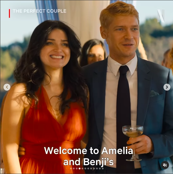 Eve Hewson and Billy Howle as their characters from "The Perfect Couple," posted on September 4, 2024 | Source: YouTube/netflix and nicolekidman