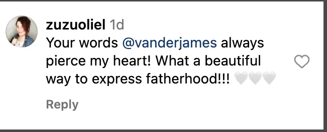 A fan's comment dated September 26, 2023 | Source: Instagram.com/vanderjames/