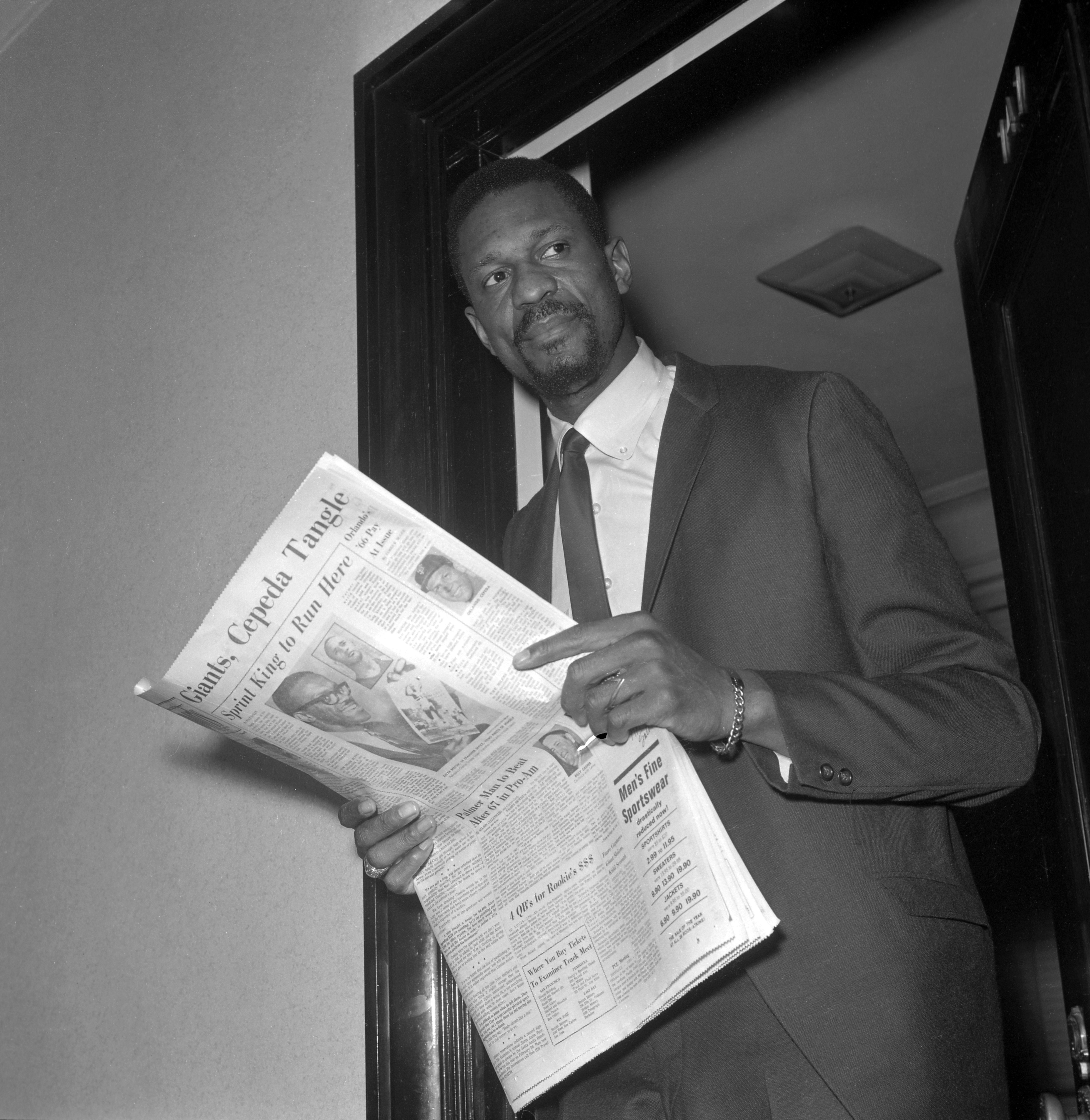 Bill Russell in Boston, 1965. | Source: Getty Images