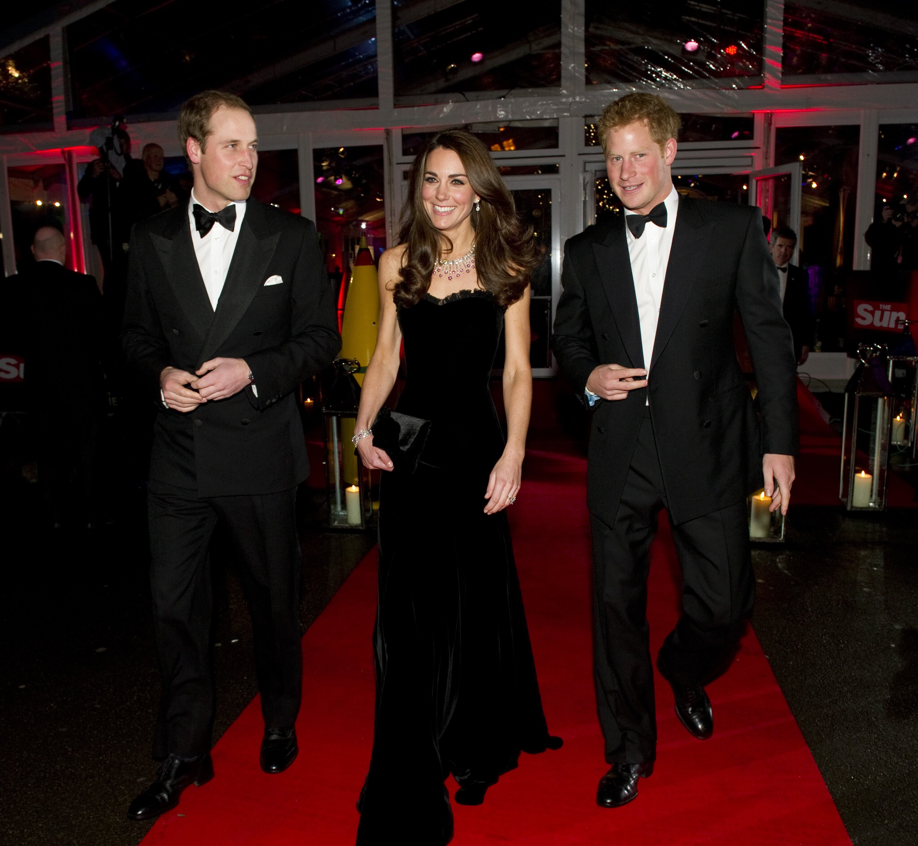 Prince William, Kate Middleton, and Prince Harry attending The Sun Military Awards at Imperial War Museum on December 19, 2011 in London, England. / Source: Getty Images