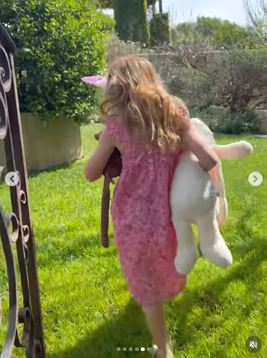 Photo of Lilibet with a large stuffed bunny from a video dated April 6, 2026. | Source: Instagram/meghan