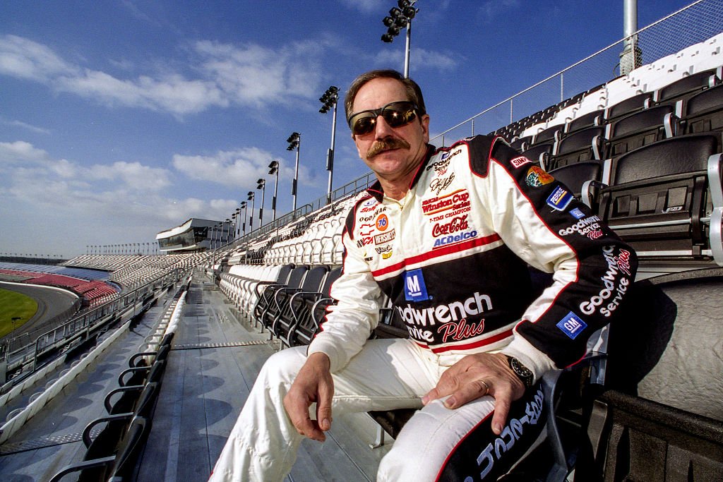 Dale Earnhardt checks out the view at Daytona International Speedway, Daytona Beach, FL, in February 2001 | Photo: Getty Images