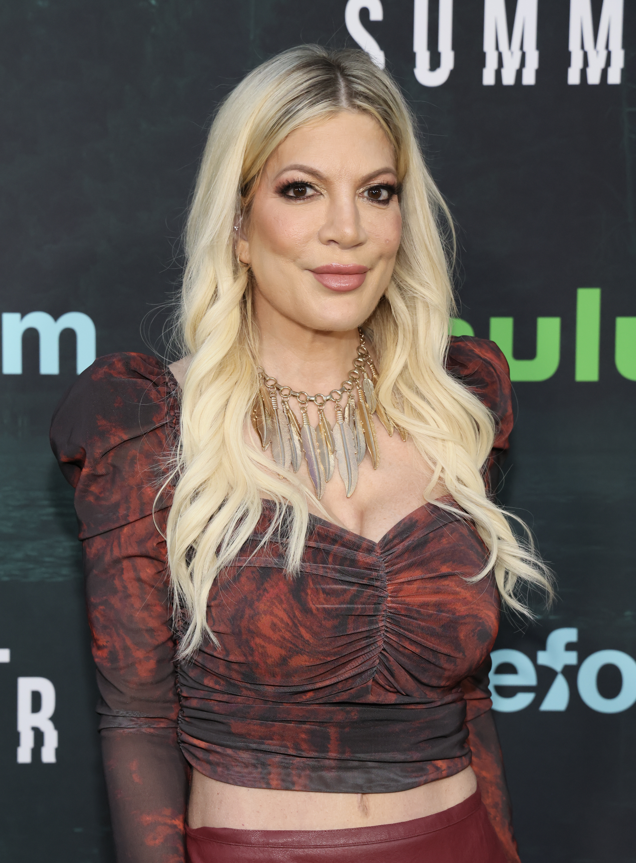 Tori Spelling at the Los Angeles premiere of "Cruel Summer" Season 2 at Grace E. Simons Lodge on May 31, 2023 in Los Angeles, California | Source: Getty Images