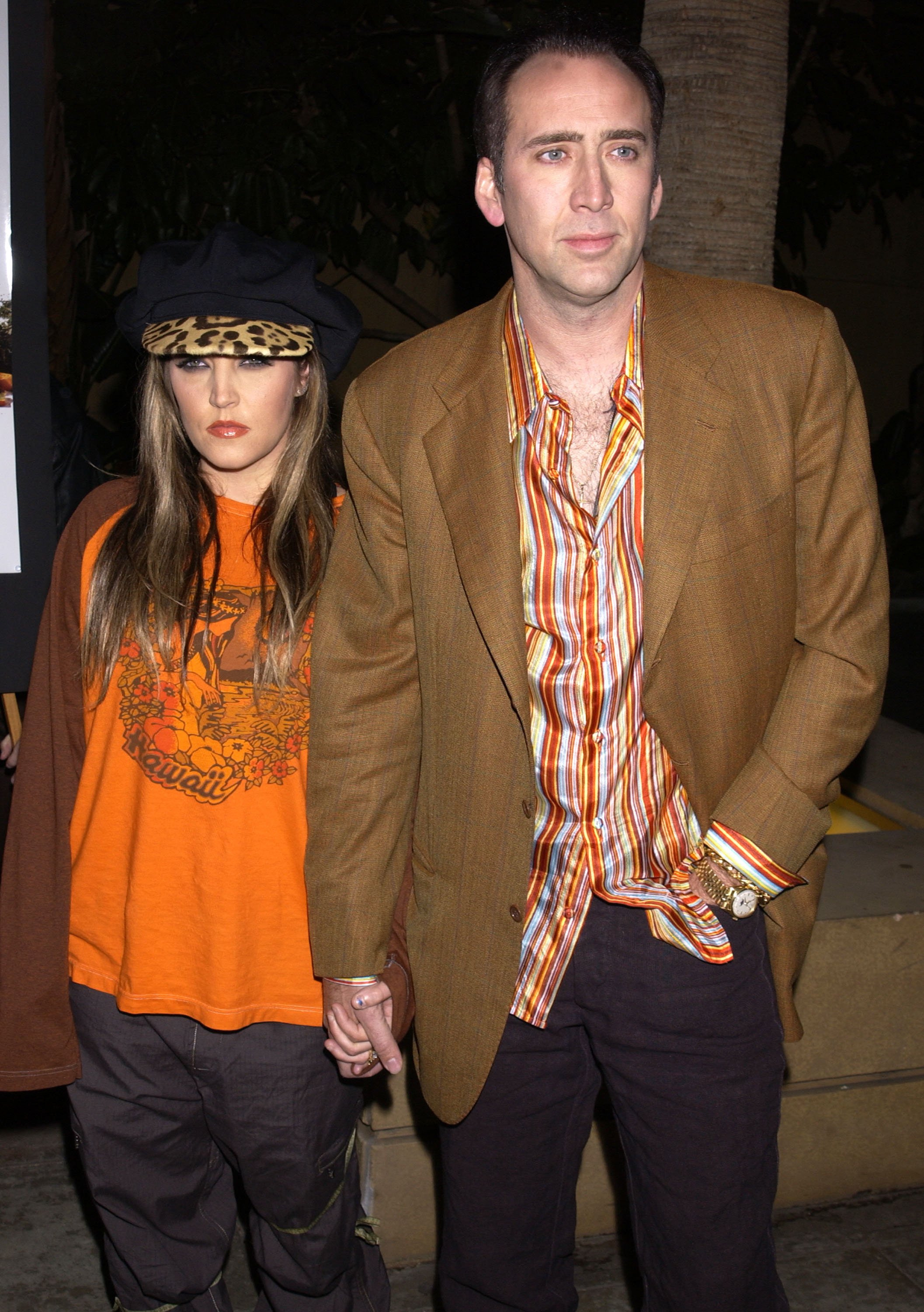 Nicolas Cage and wife Lisa Marie Presley during Screening of "Adaptation" at The Egyptian Theater | Source: Getty Images