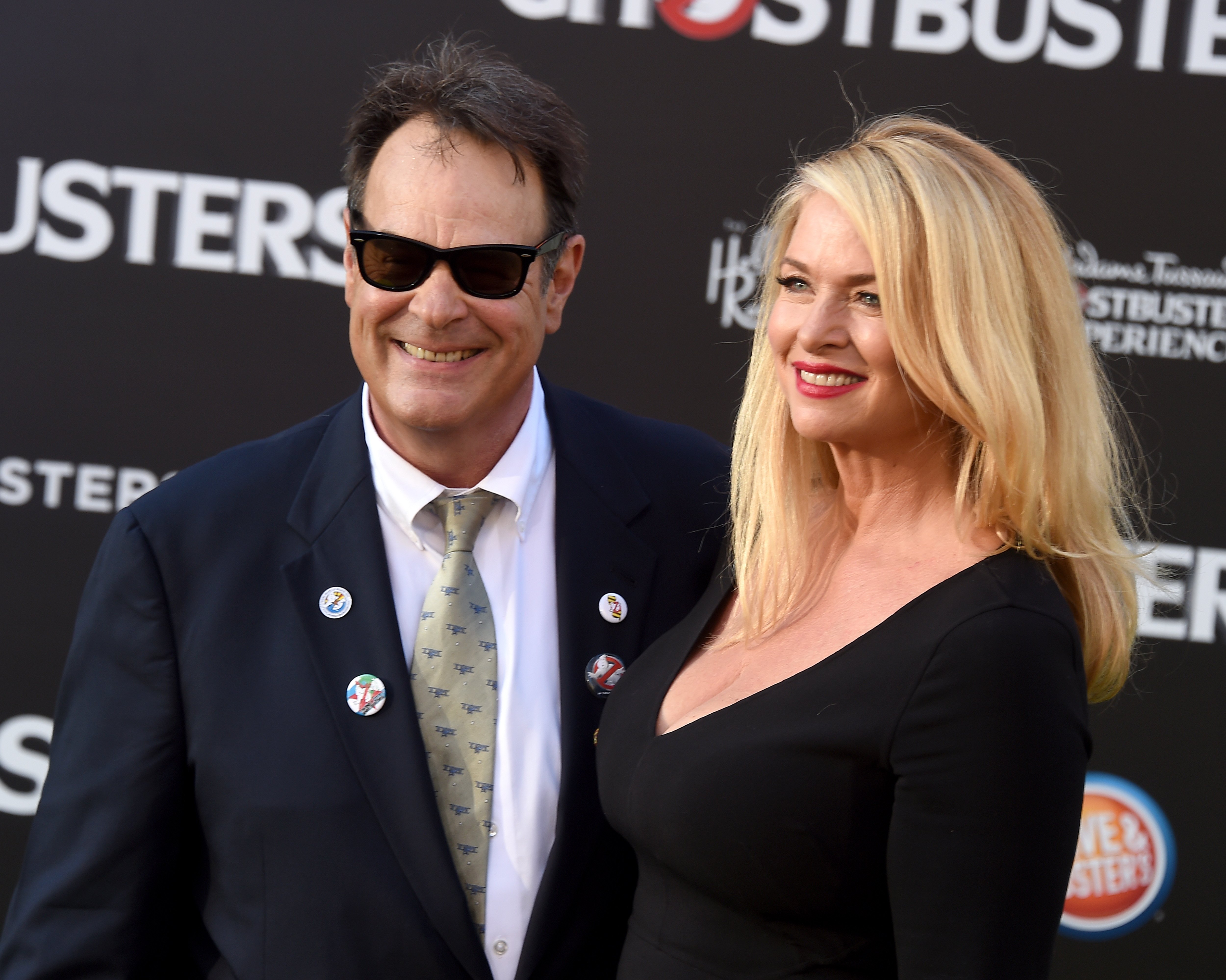 Actors Dan Aykroyd and Donna Dixon arrive at the premiere of Sony Pictures' "Ghostbusters" at TCL Chinese Theatre on July 9, 2016 in Hollywood, California. | Source: Getty Images