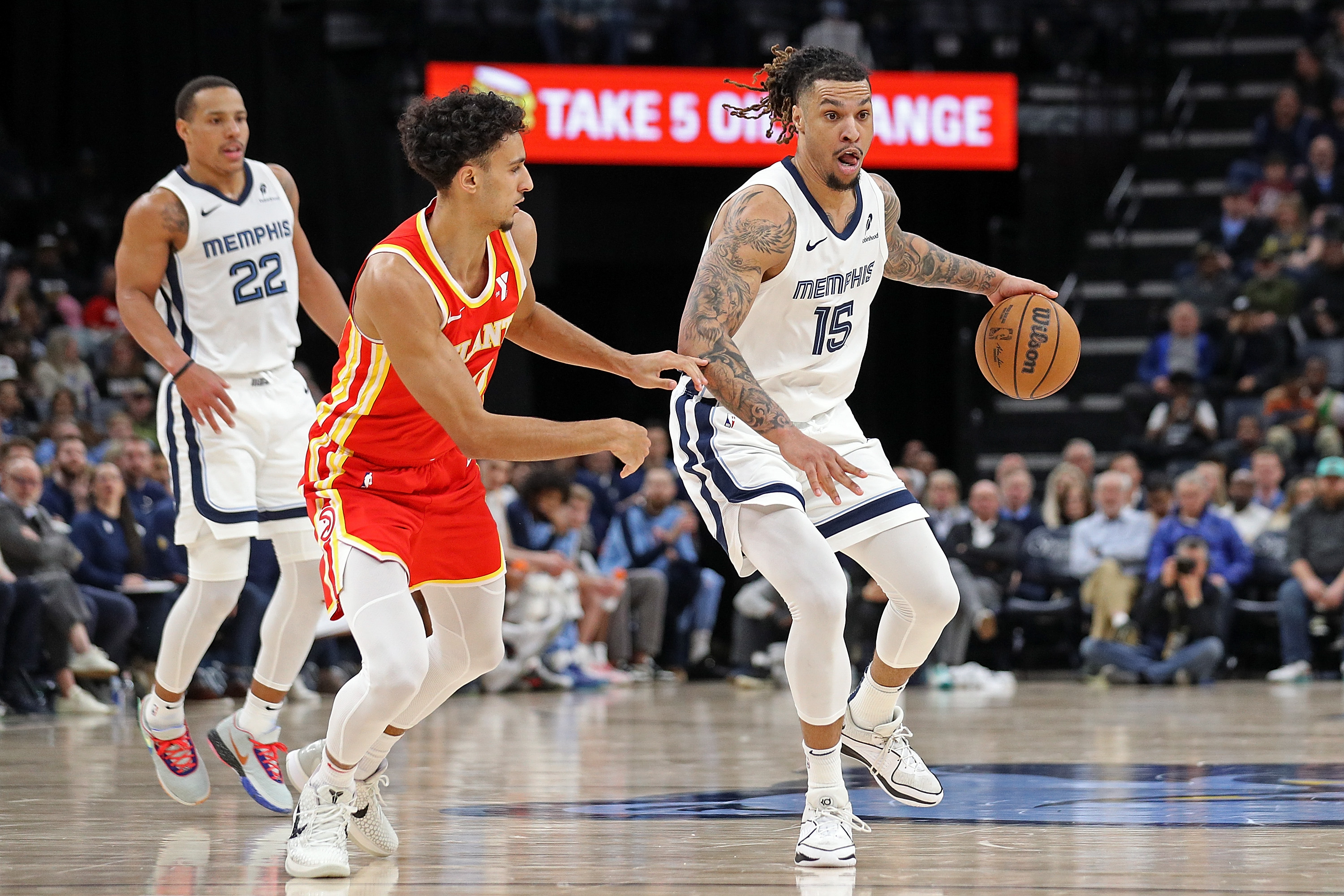 Brandon Clarke during the Memphis Grizzlies' game against the Atlanta Hawks at FedExForum in Memphis, Tennessee in March 2025. | Source: Getty Images