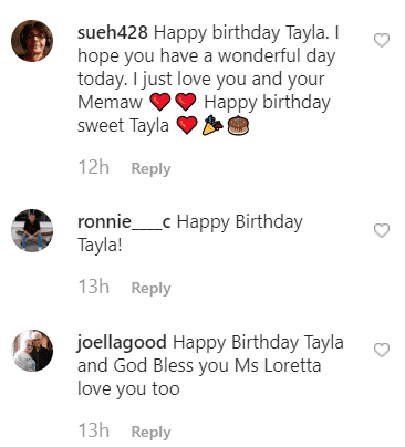 Fan comments on Tayla's repost | Instagram: @taylalynnfinger