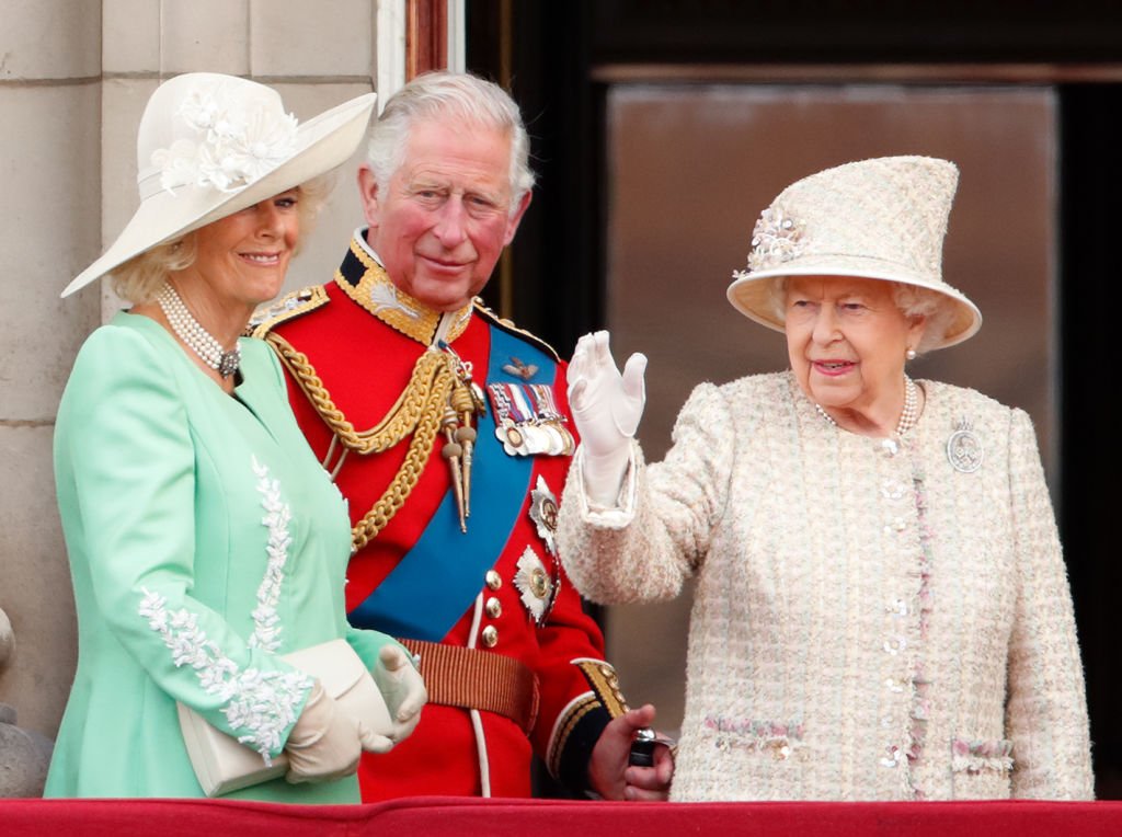 Camilla, Duchess of Cornwall, Prince Charles and Queen Elizabeth II during Trooping The Colour,  on June 8, 2019 in London, England | Photo: GettyImages