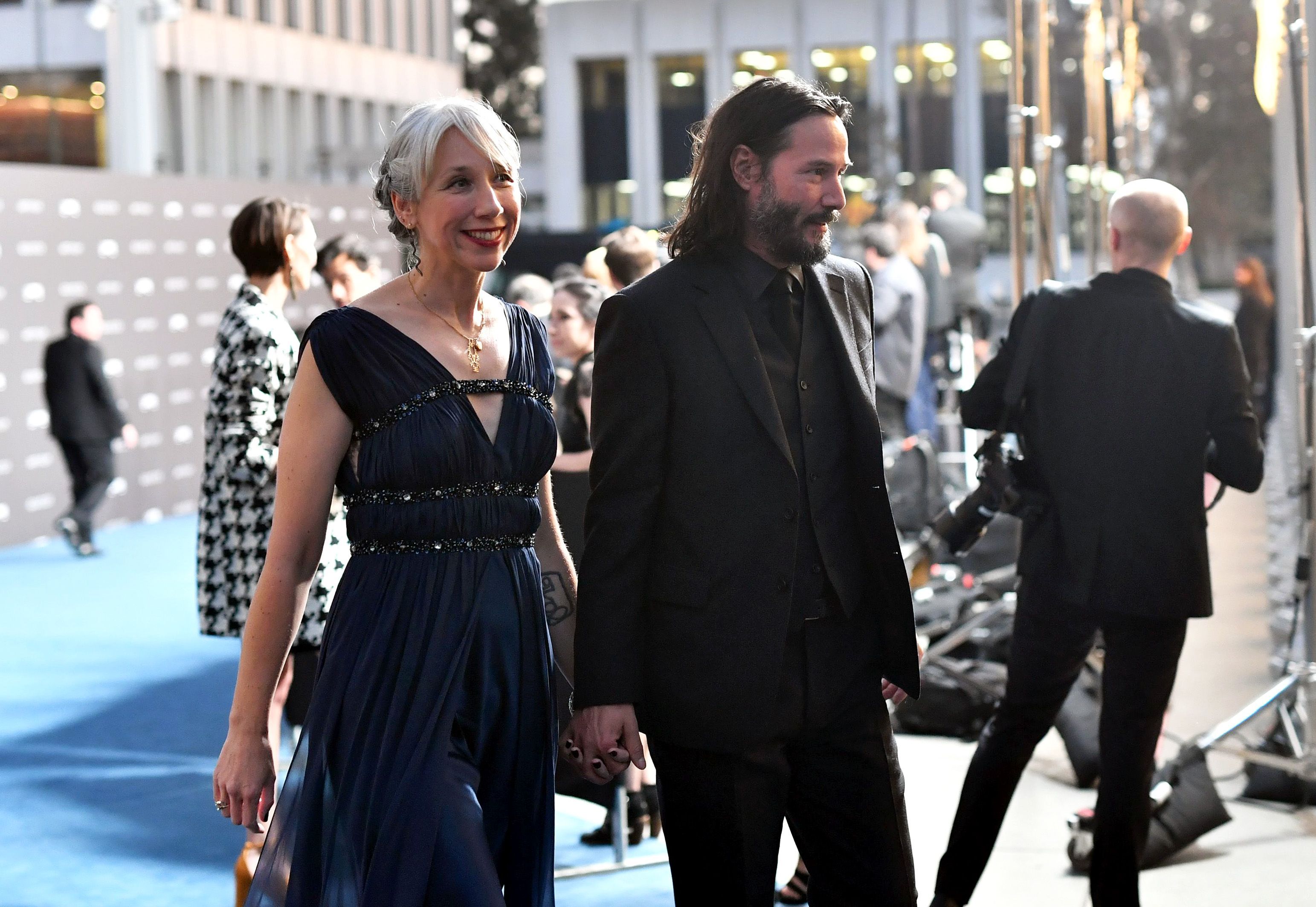 Alexandra Grant and Keanu Reeves attend the 2019 LACMA Art + Film Gala Presented By Gucci at LACMA on November 02, 2019, in Los Angeles, California. | Source: Getty Images.