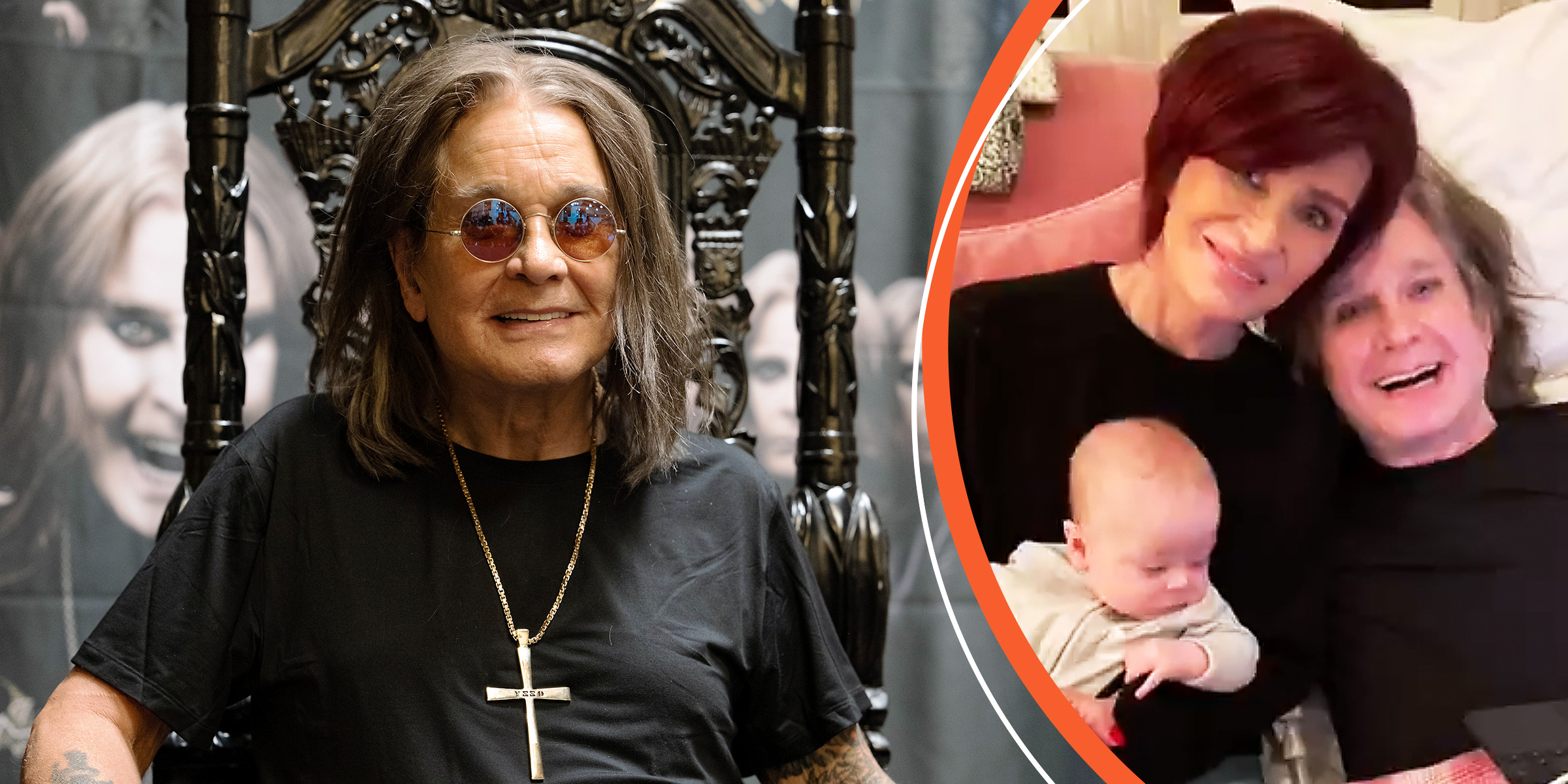 Ozzy Osbourne | Sharon and Ozzy Osbourne with their grandson | Source: Getty Images | Instagram/kellyosbourne
