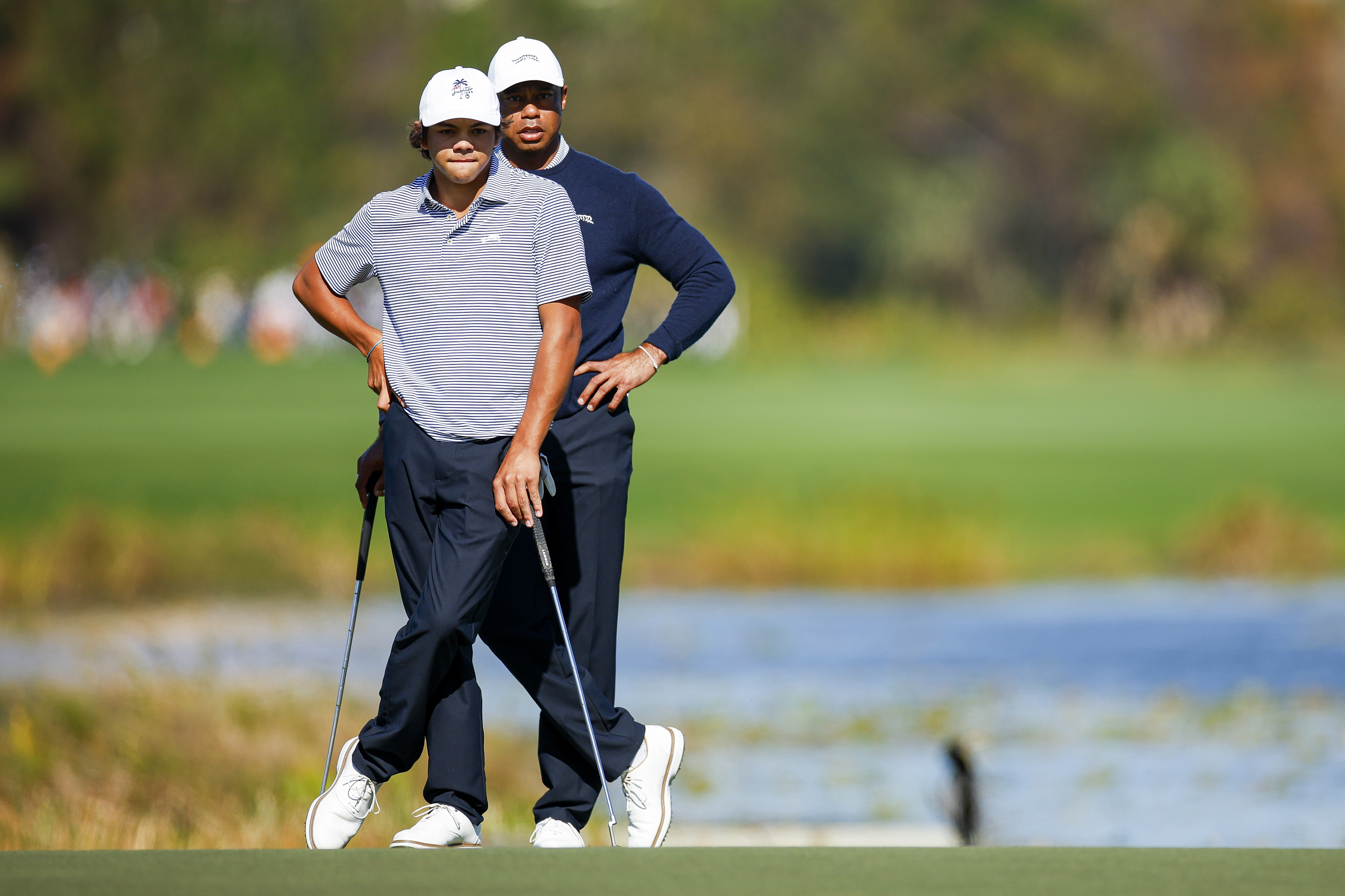 Tiger Woods and Charlie Woods on December 21, 2024, in Orlando, Florida | Source: Getty Images