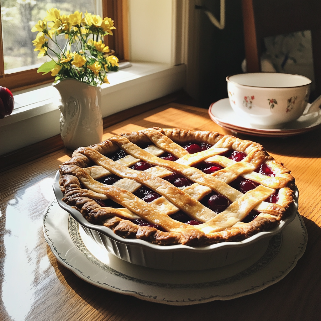 A homemade cherry pie | Source: Midjourney