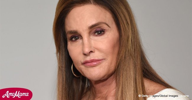 Caitlyn Jenner dons a blue suit with a sassy low-cut shirt to attend her first bridal shower