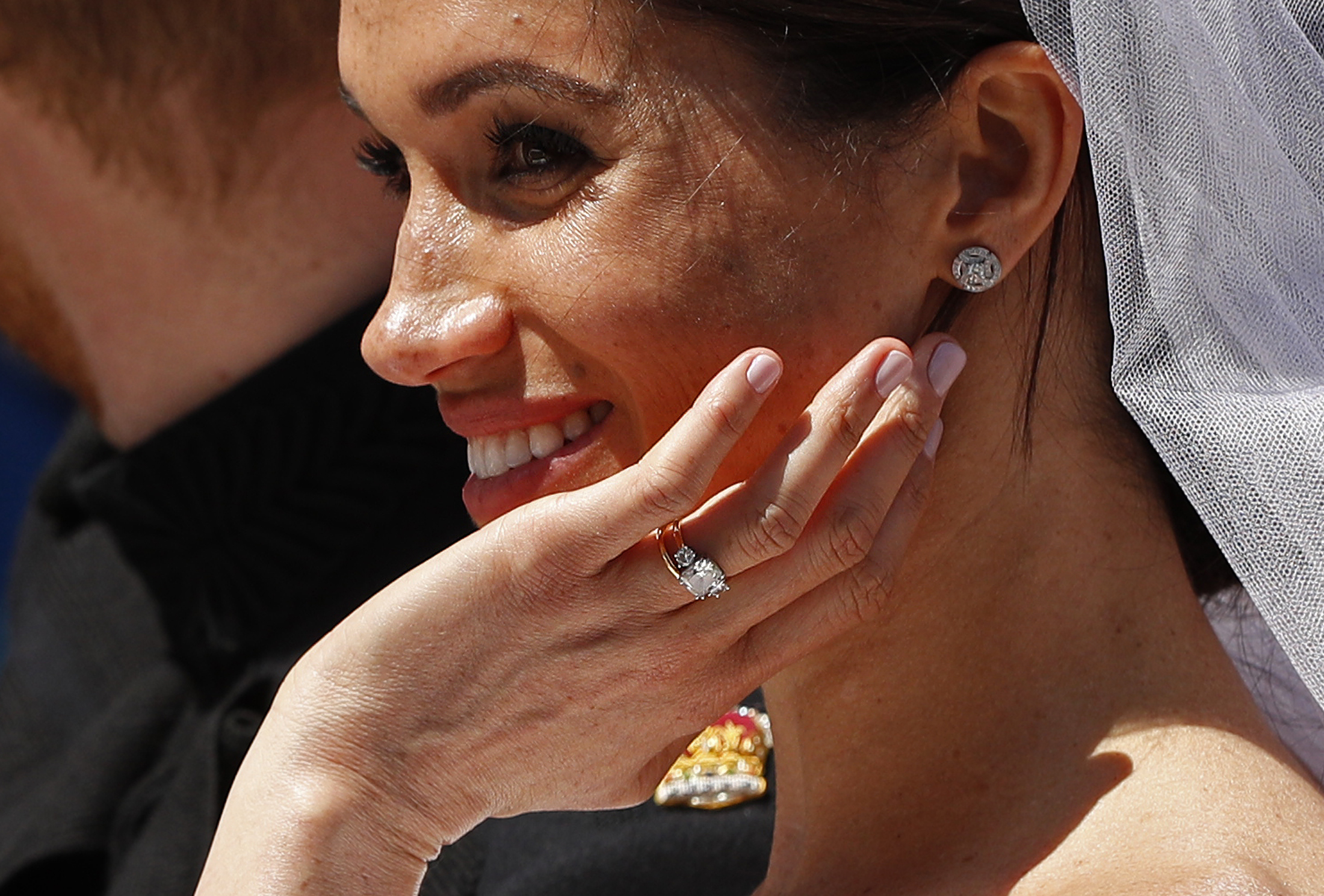 Meghan Markle in a close-up picture on her wedding day in Windsor, 2018 | Source: Getty Images