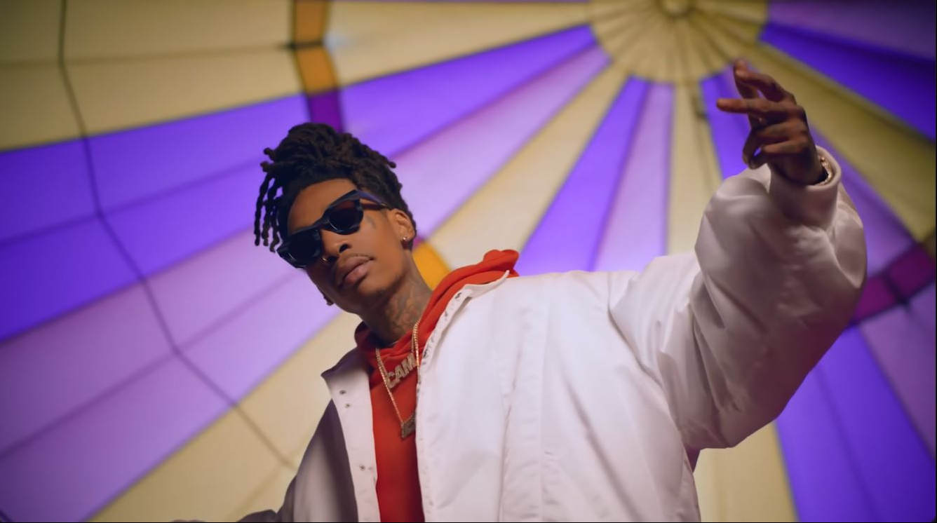 Wiz Khalifa wears a black pair of Thierry Lasry "DARKSIDY" sunglasses in the "Contact" music video featuring Tyga, released on March 26, 2020. | Source: YouTube/Wiz Khalifa