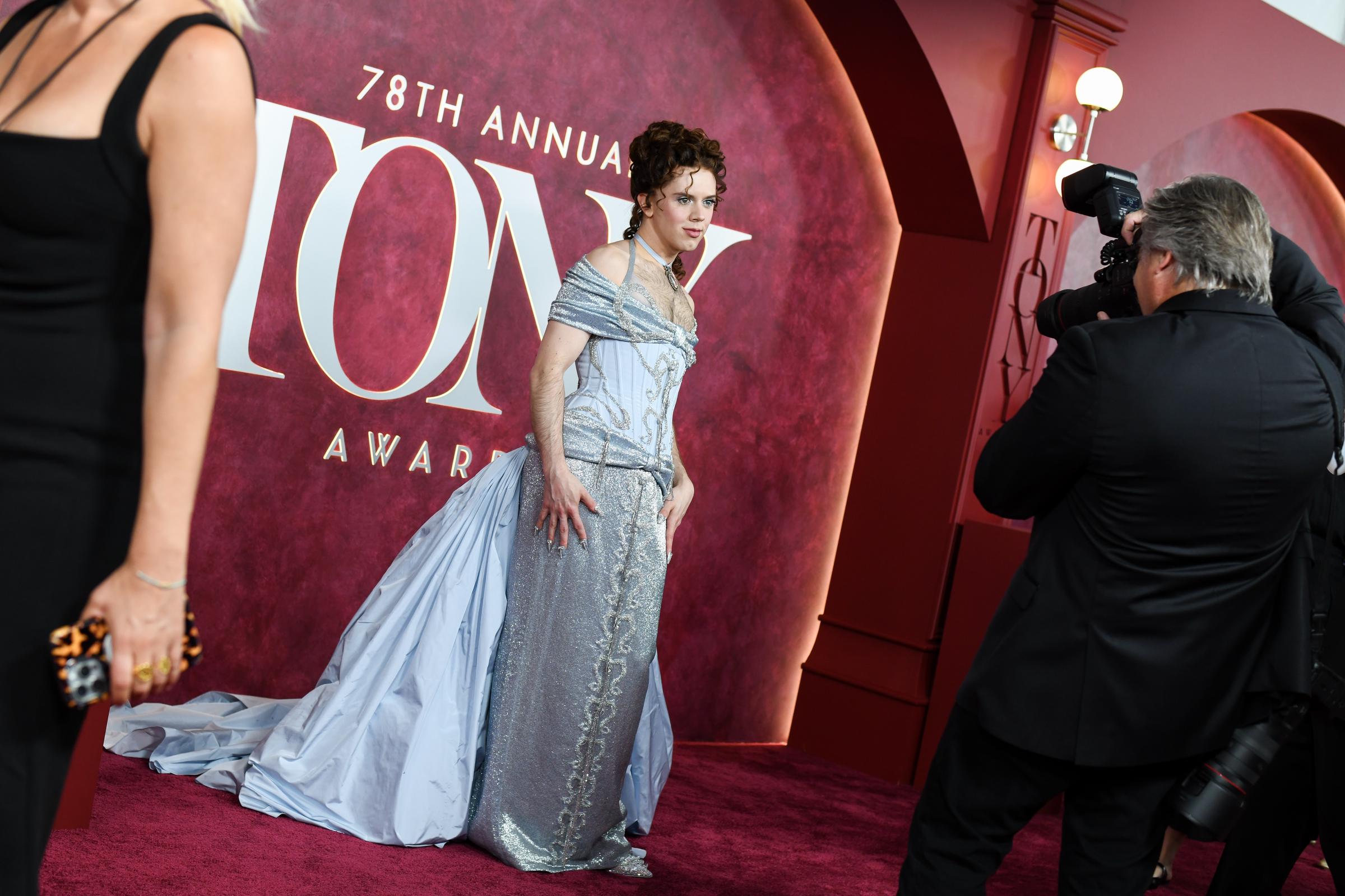 Cole Escola posing on the red carpet at the 78th Annual Tony Award held at Radio City Music Hall in New York City on June 8, 2025.