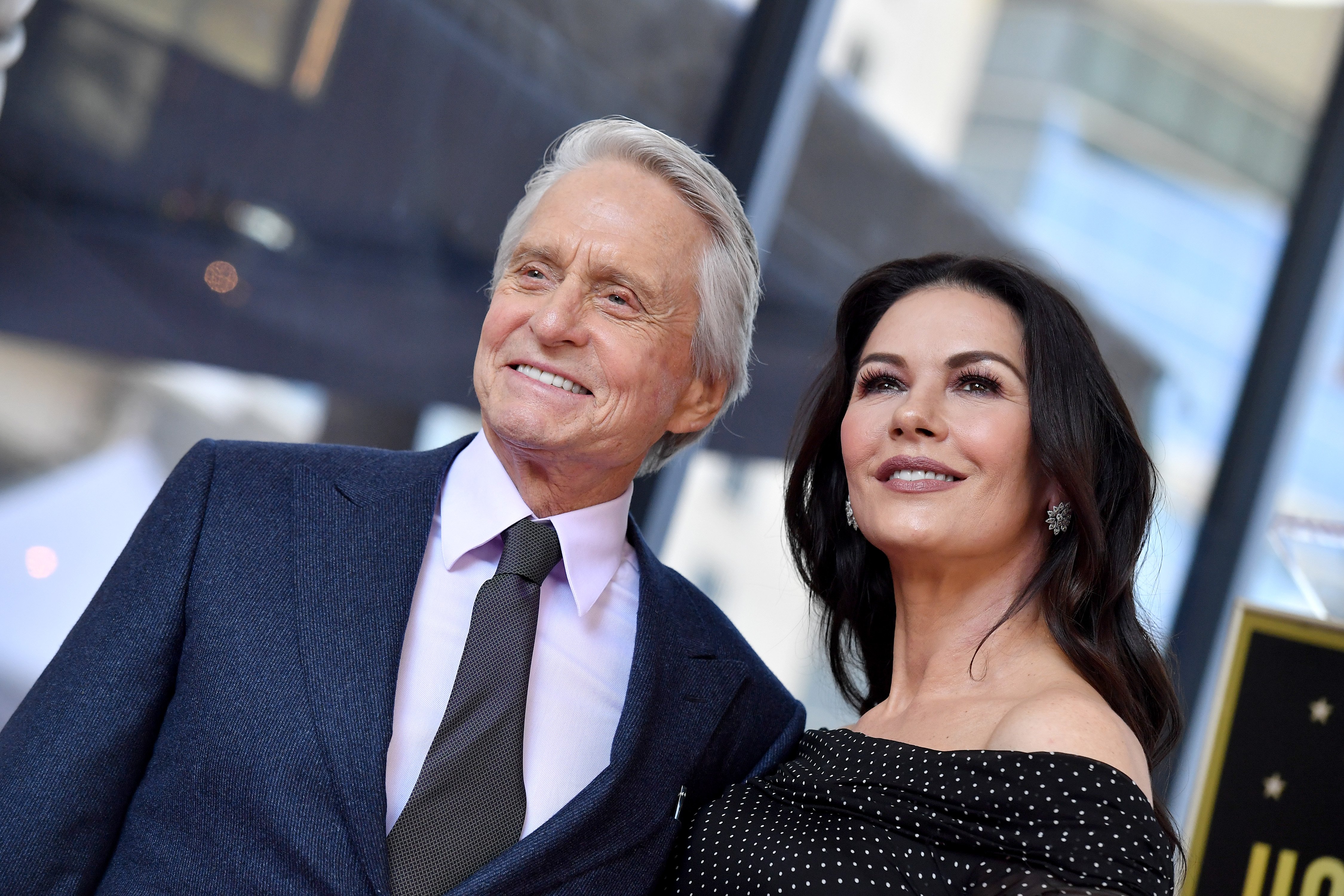 Michael Douglas and Catherine Zeta-Jones attend the ceremony honoring her husband with a star on the Hollywood Walk of Fame on November 6, 2018. | Photo: Getty Images
