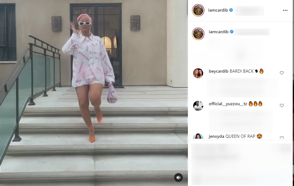 A screenshot of Cardi B's post on her on instagram page | Photo: instagram.com/iamcardib/