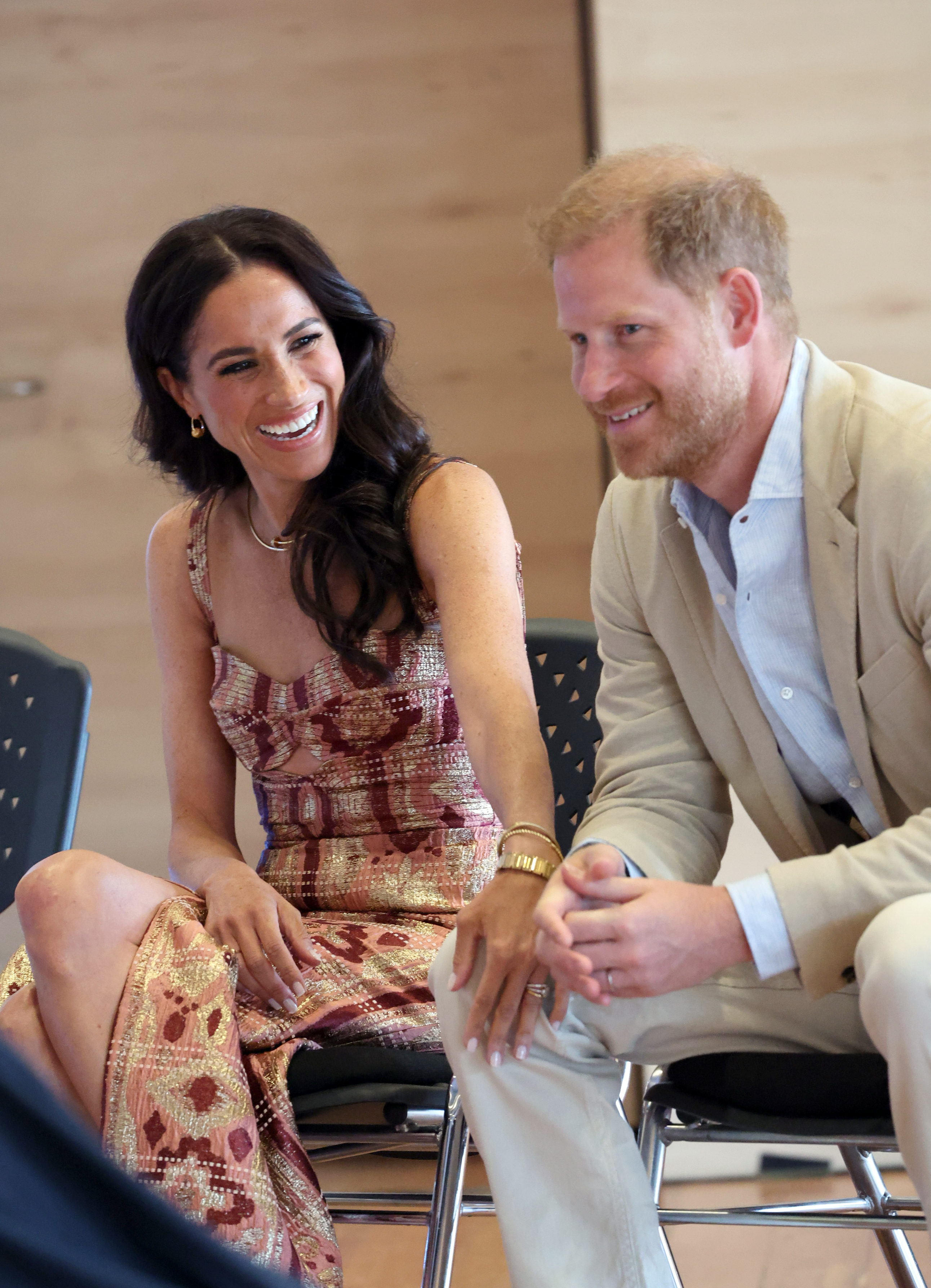 The Duchess and Duke of Sussex at Centro Nacional de las Artes Delia Zapata during their Colombia visit on August 15, 2024. | Source: Getty Images